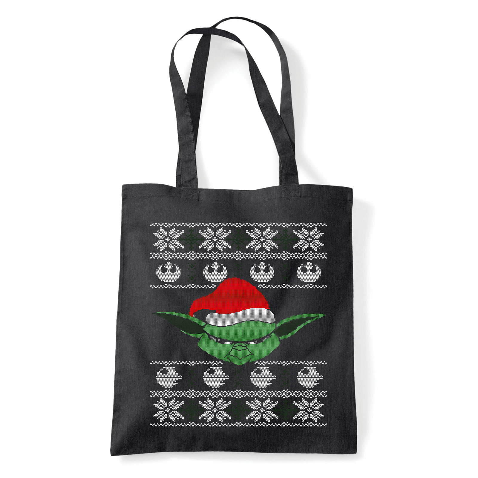 karácsonyos star wars yoda ronda pulcsi Fekete Shopper Vászontáska