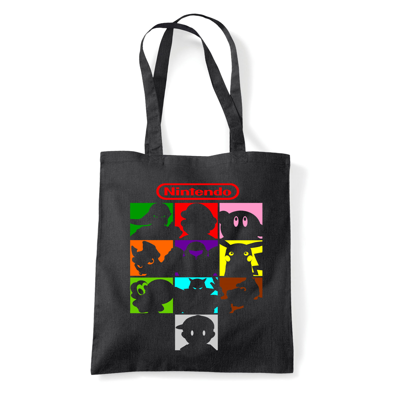 nintendo gamer zelda pokemon pikachu Fekete Shopper Vászontáska