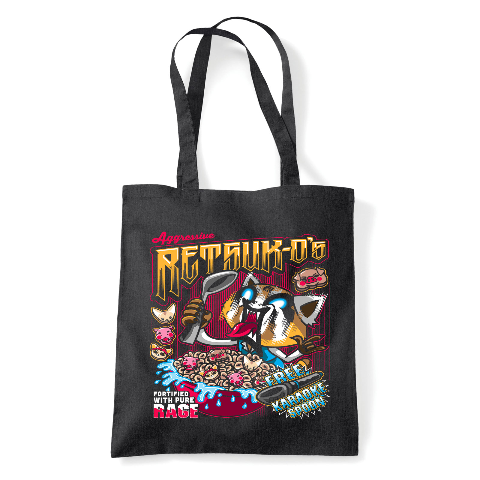 Aggretsuko Fekete Shopper Vászontáska