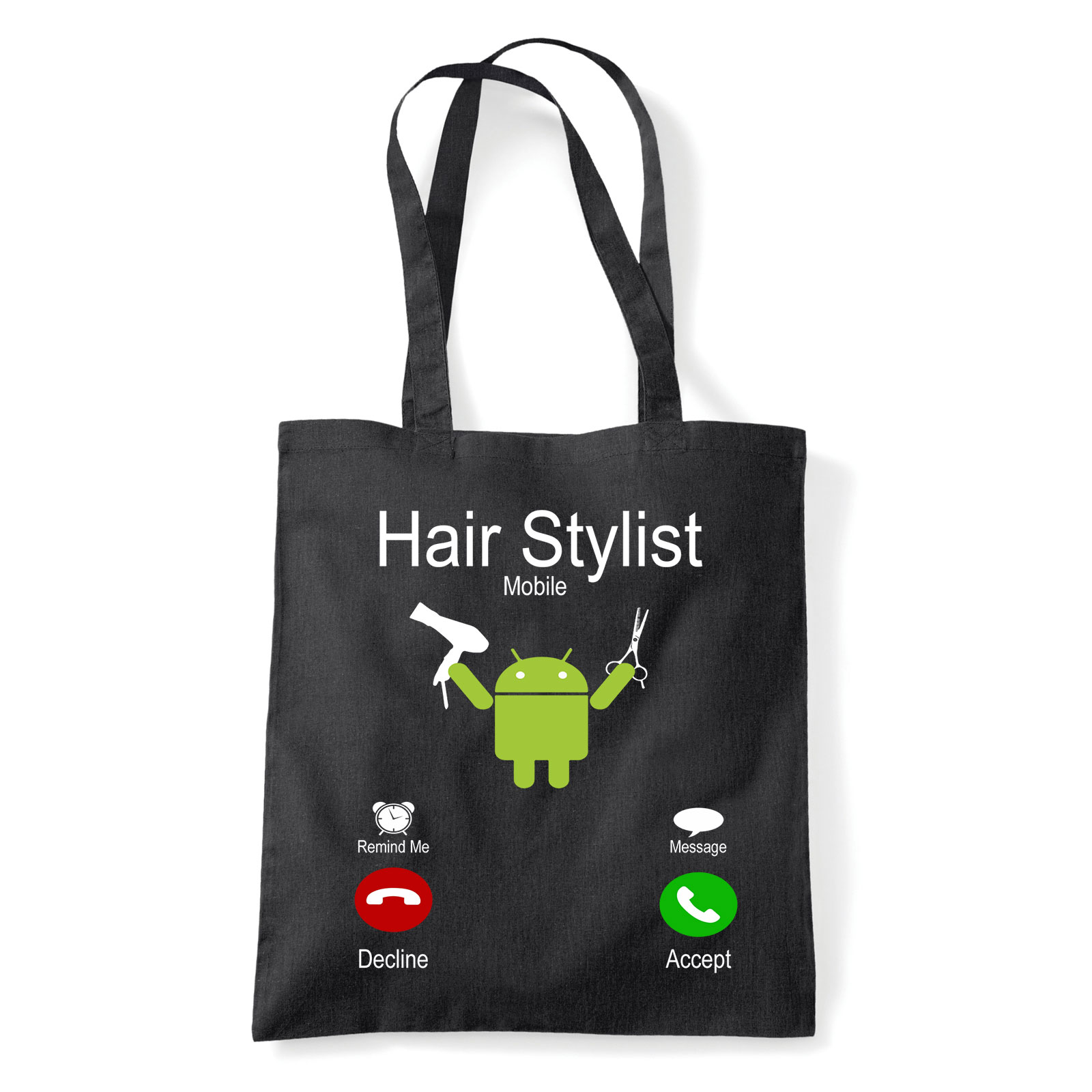 android fodrász fodrászat Fekete Shopper Vászontáska