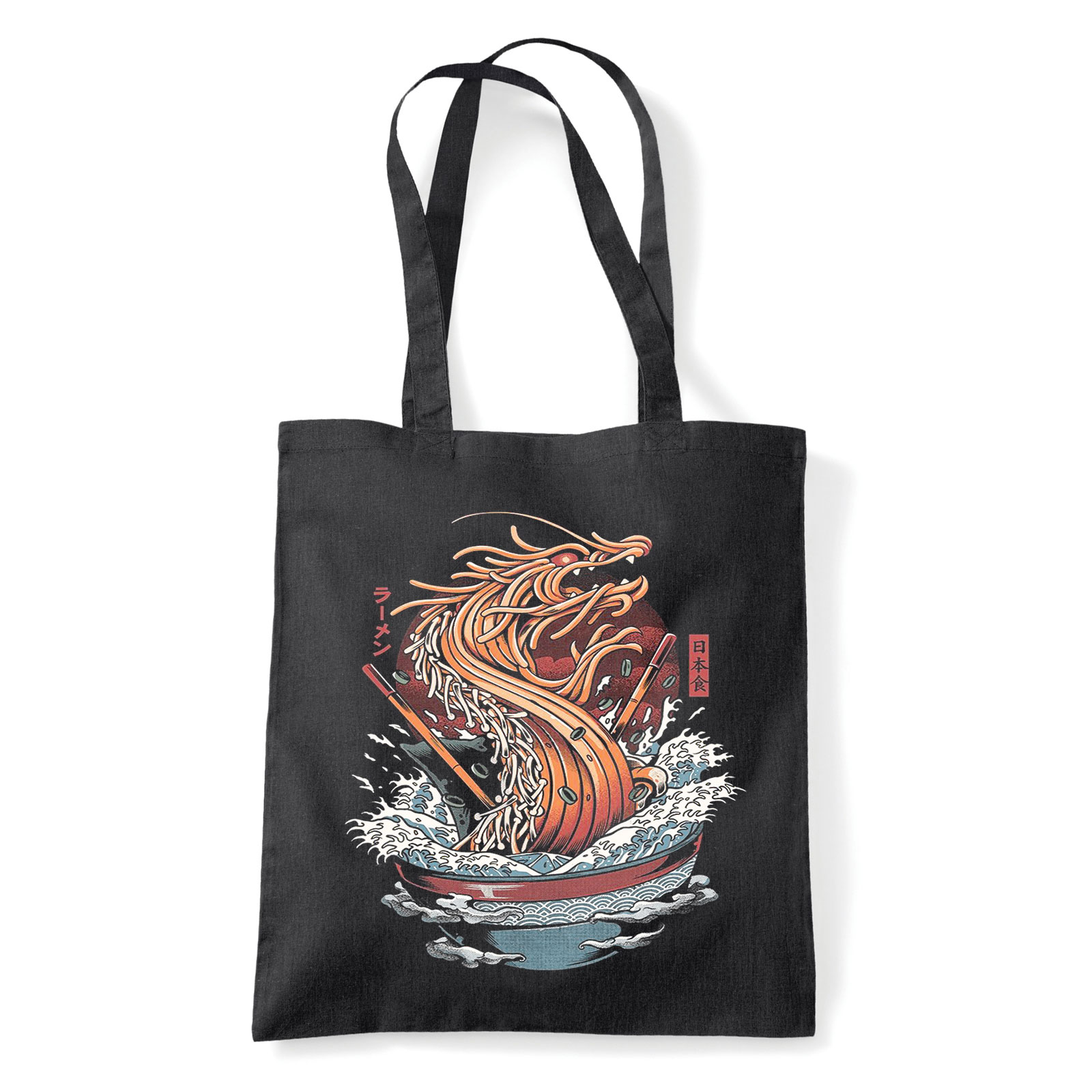 ramen sárkány japán Fekete Shopper Vászontáska