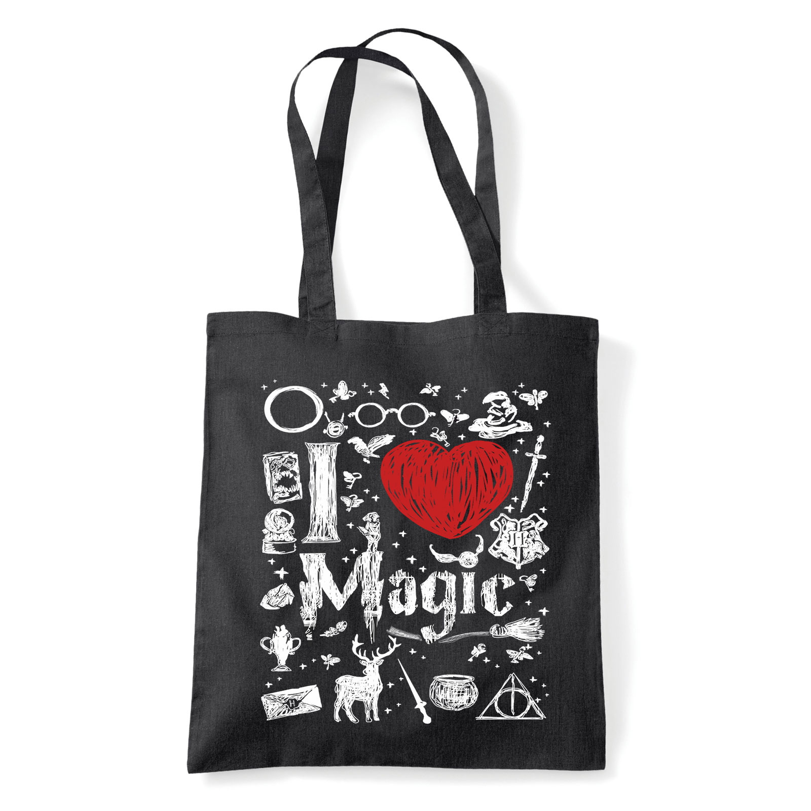 Harry Potter Magic patronus Fekete Shopper Vászontáska