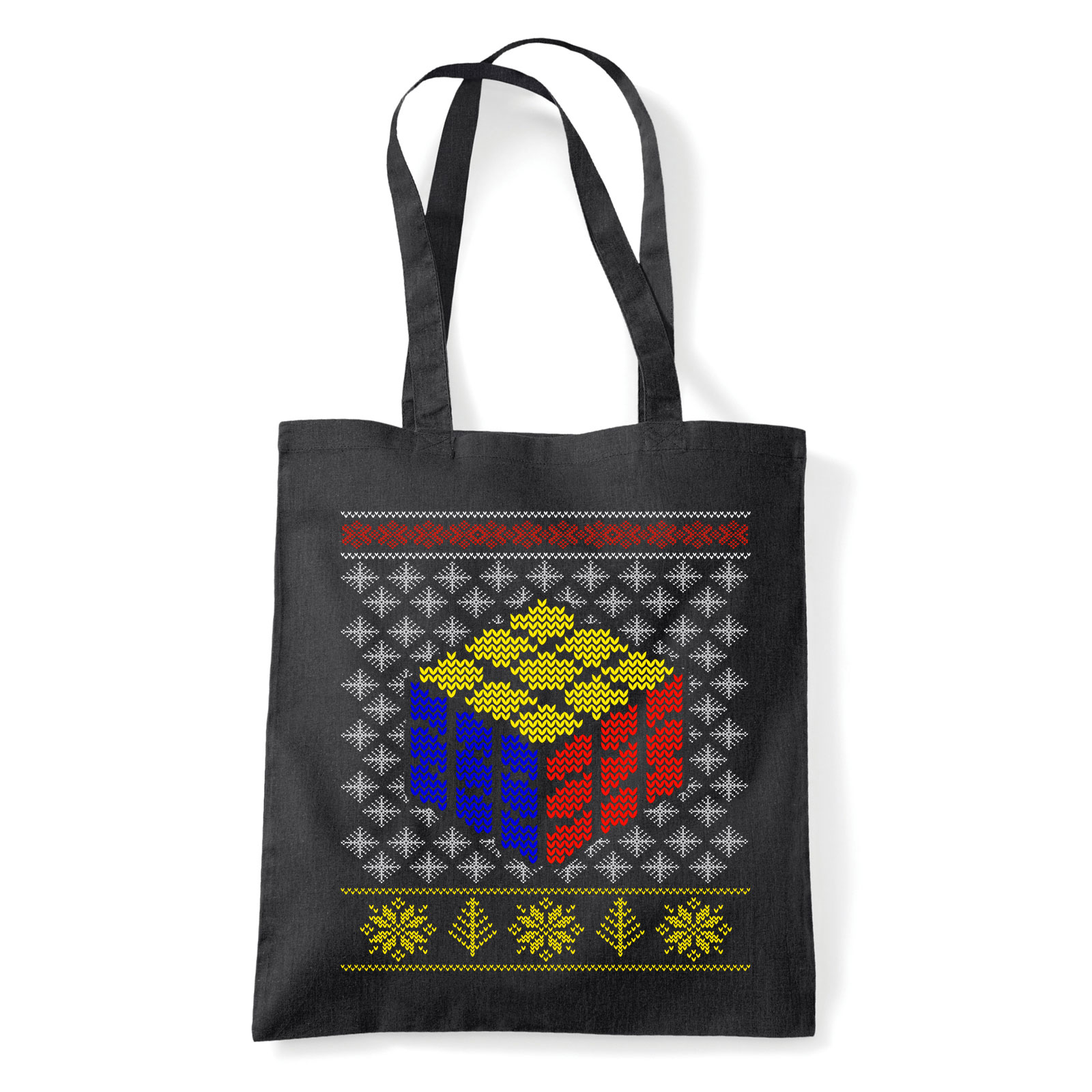 Rubik kocka karácsony ronda pulcsi Fekete Shopper Vászontáska