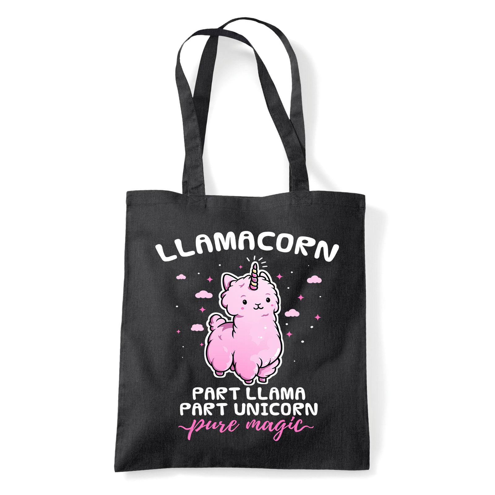 láma unikornis Fekete Shopper Vászontáska