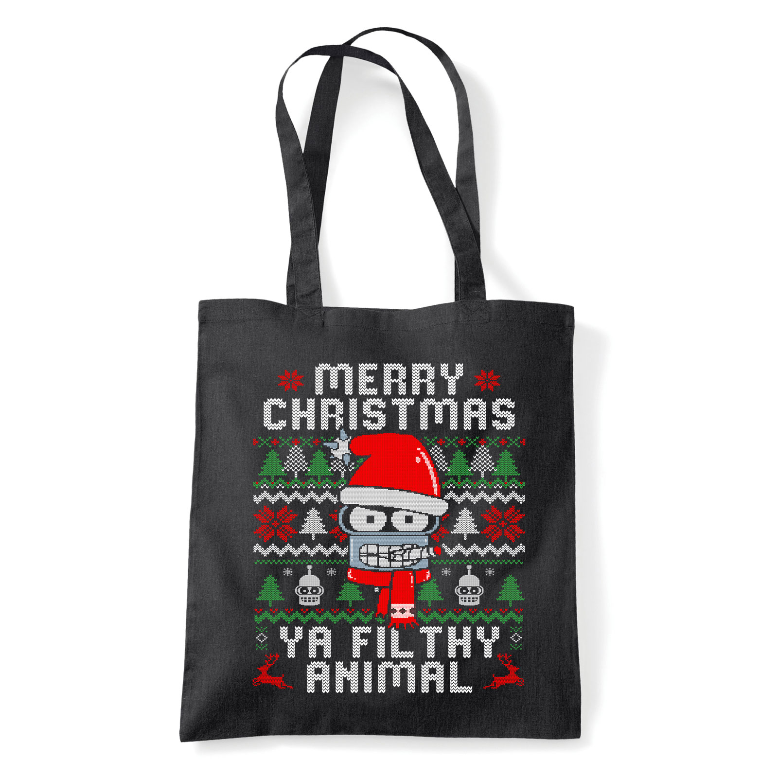 futurama christmas karácsony Fekete Shopper Vászontáska