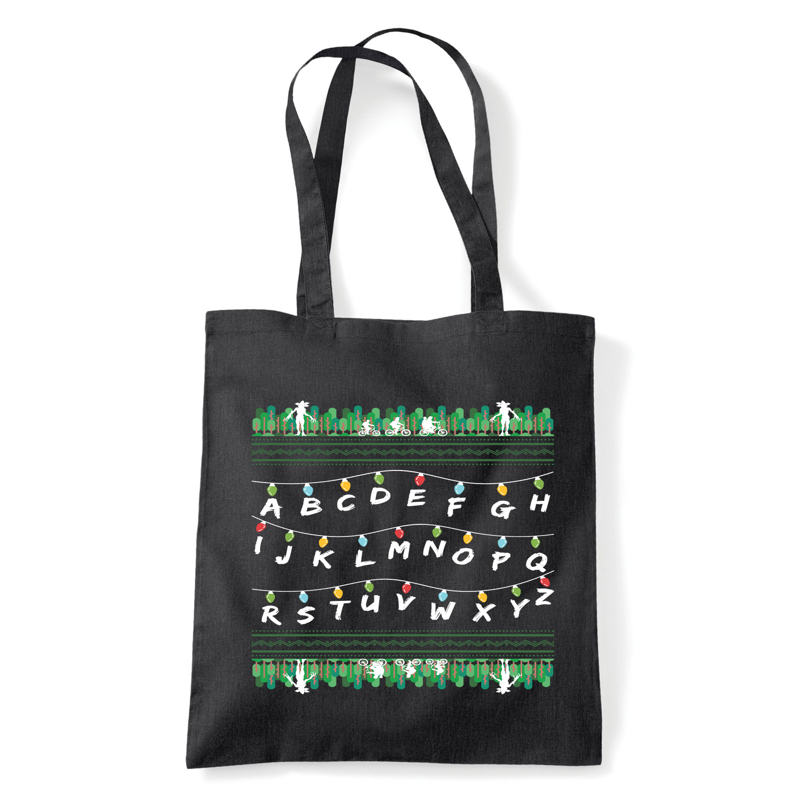 stranger things Fekete Shopper Vászontáska