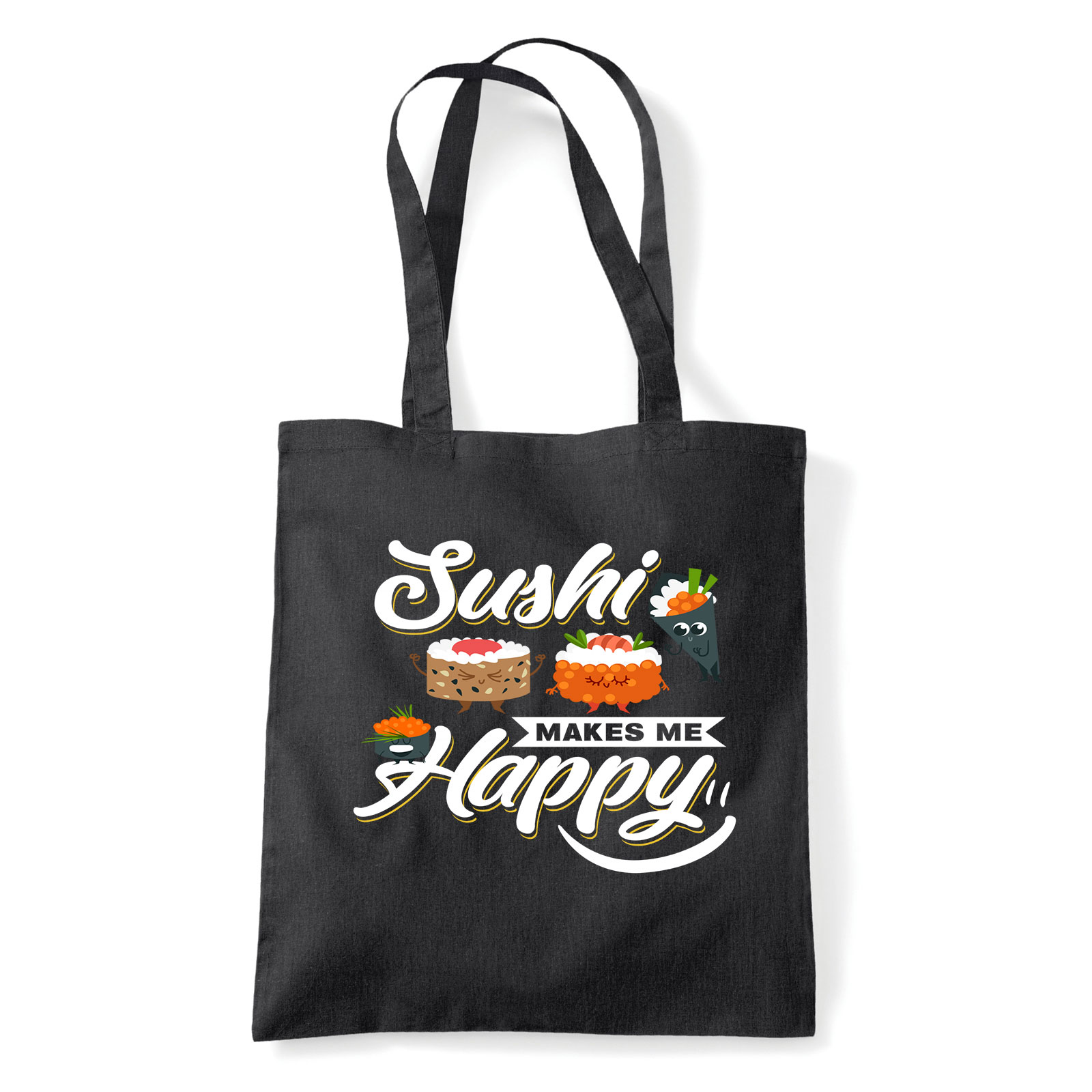 Szusi sushi Fekete Shopper Vászontáska