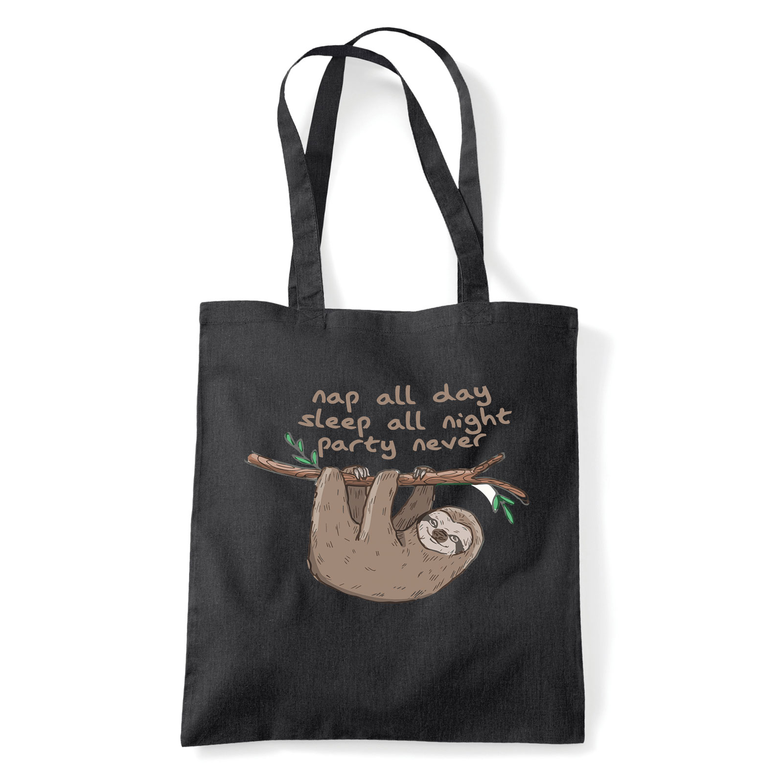 lajhár lusta Fekete Shopper Vászontáska