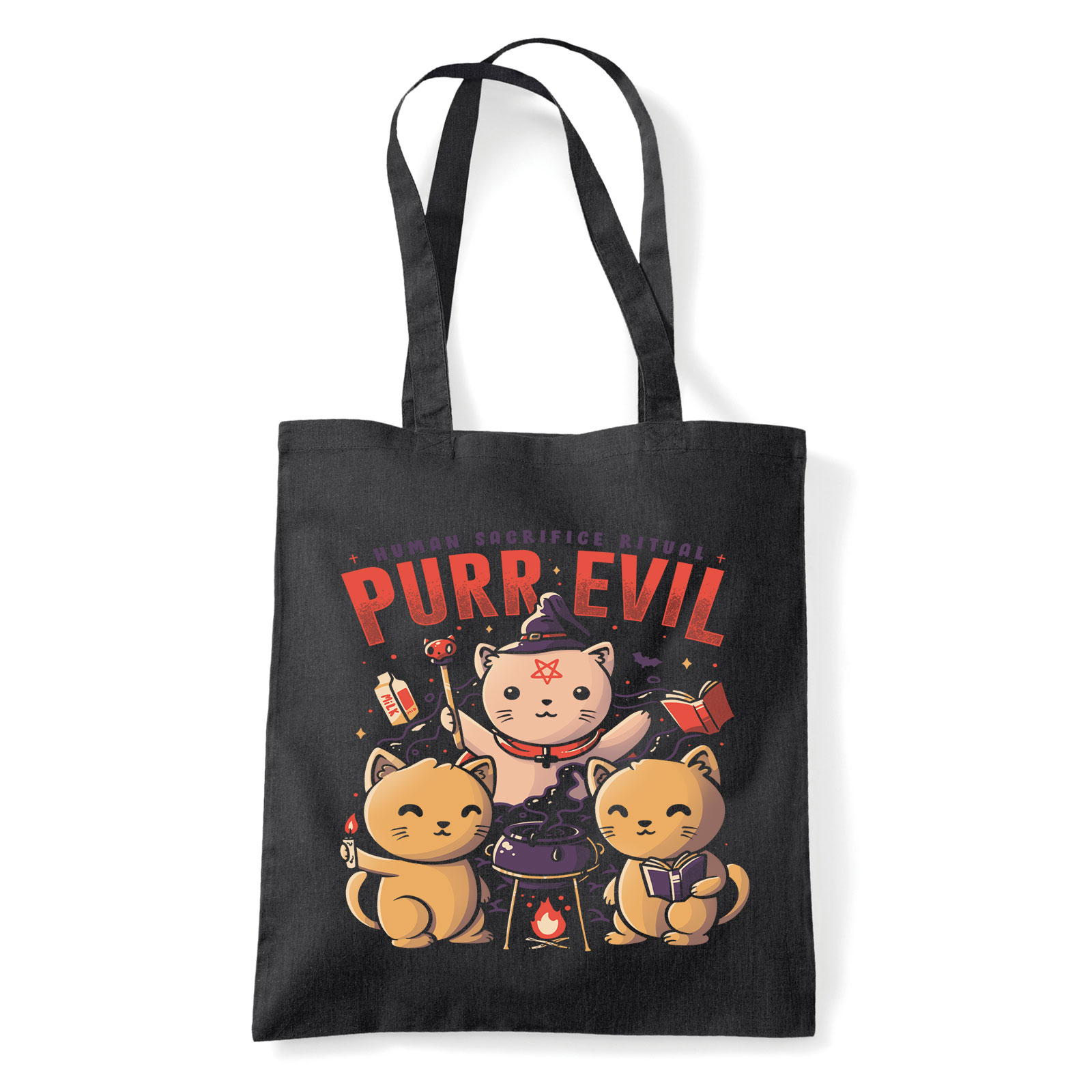 macska macskás cica cicás Fekete Shopper Vászontáska