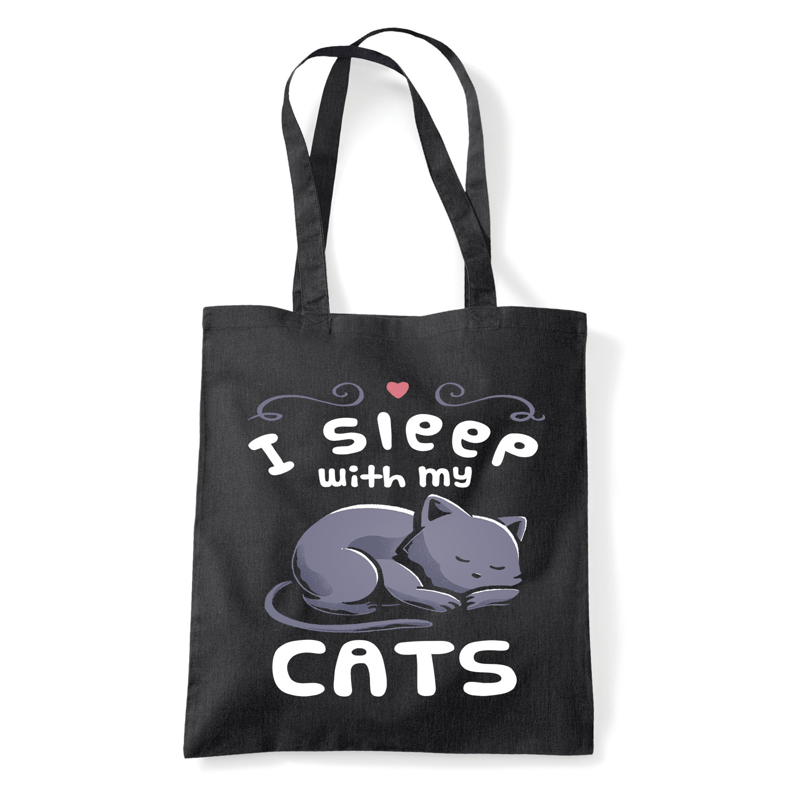 macska macskás cica cicás Fekete Shopper Vászontáska