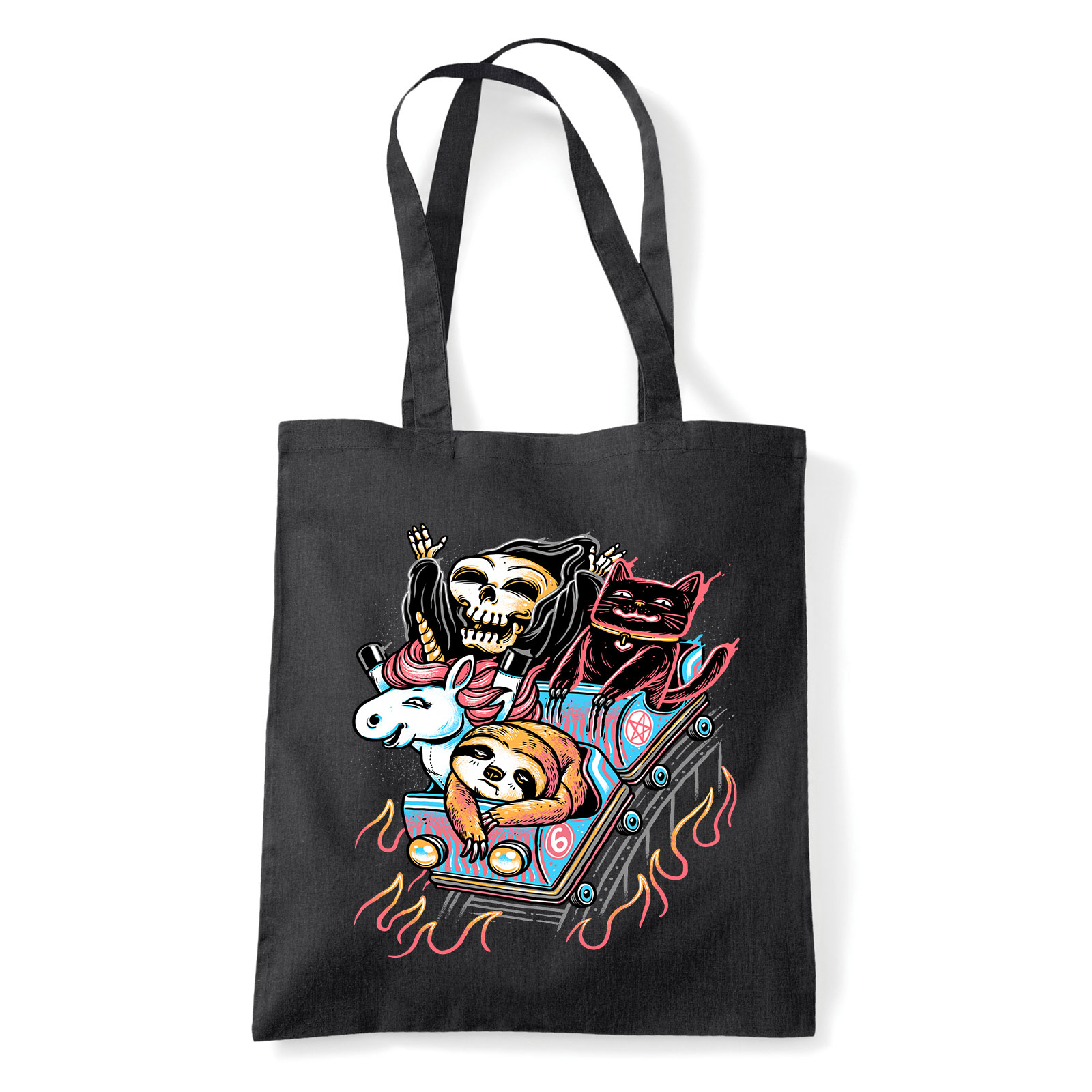 hullámvasút Fekete Shopper Vászontáska