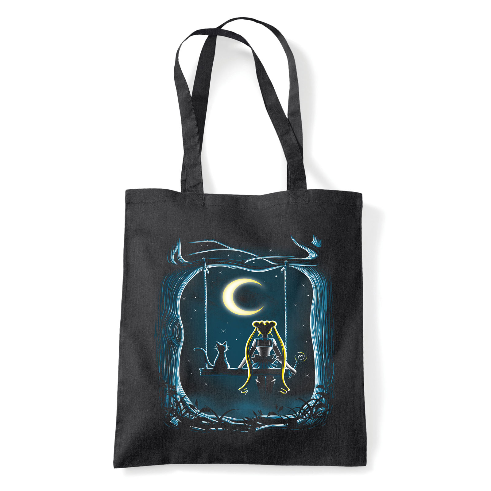 sailor moon Fekete Shopper Vászontáska