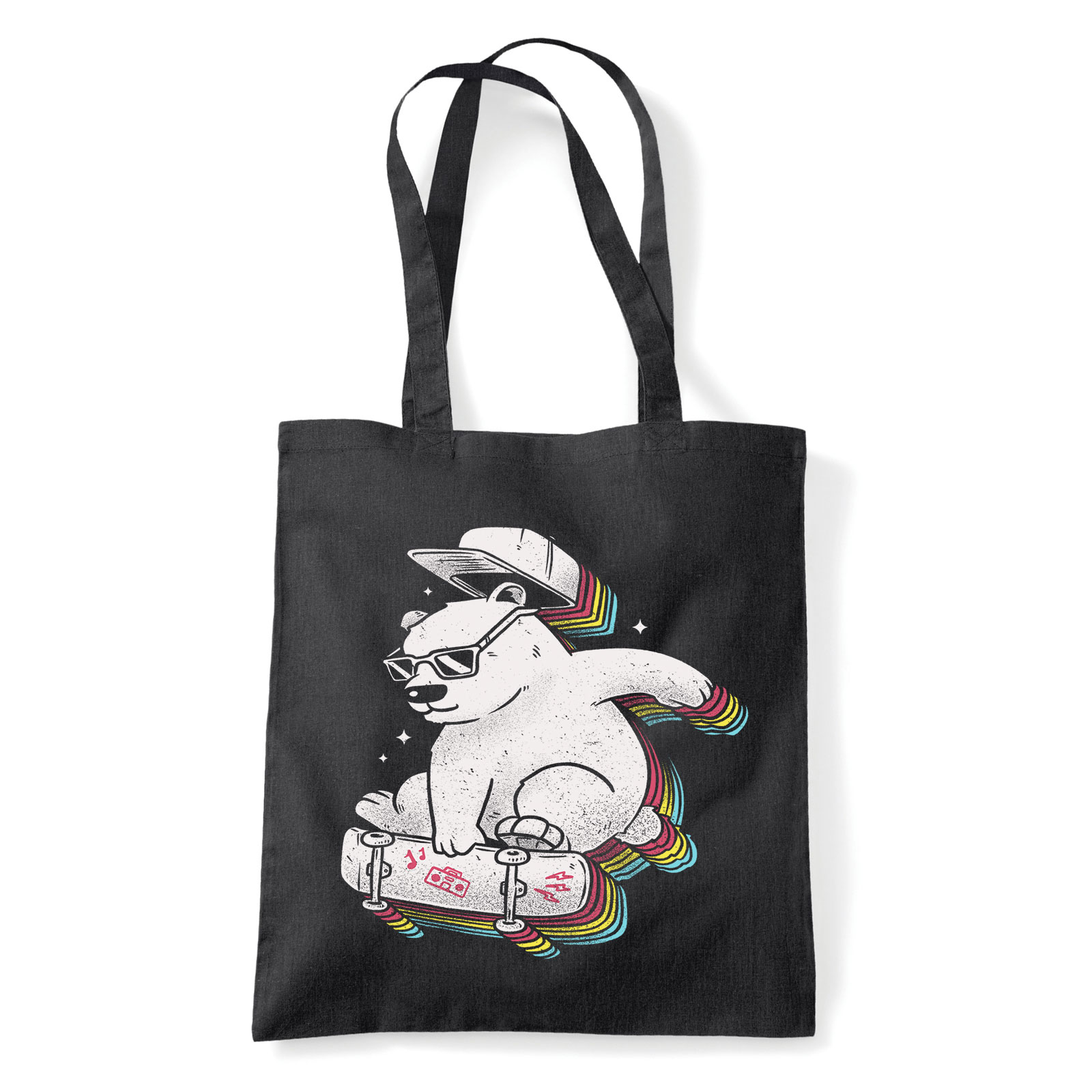 gördeszka gördeszkás Fekete Shopper Vászontáska