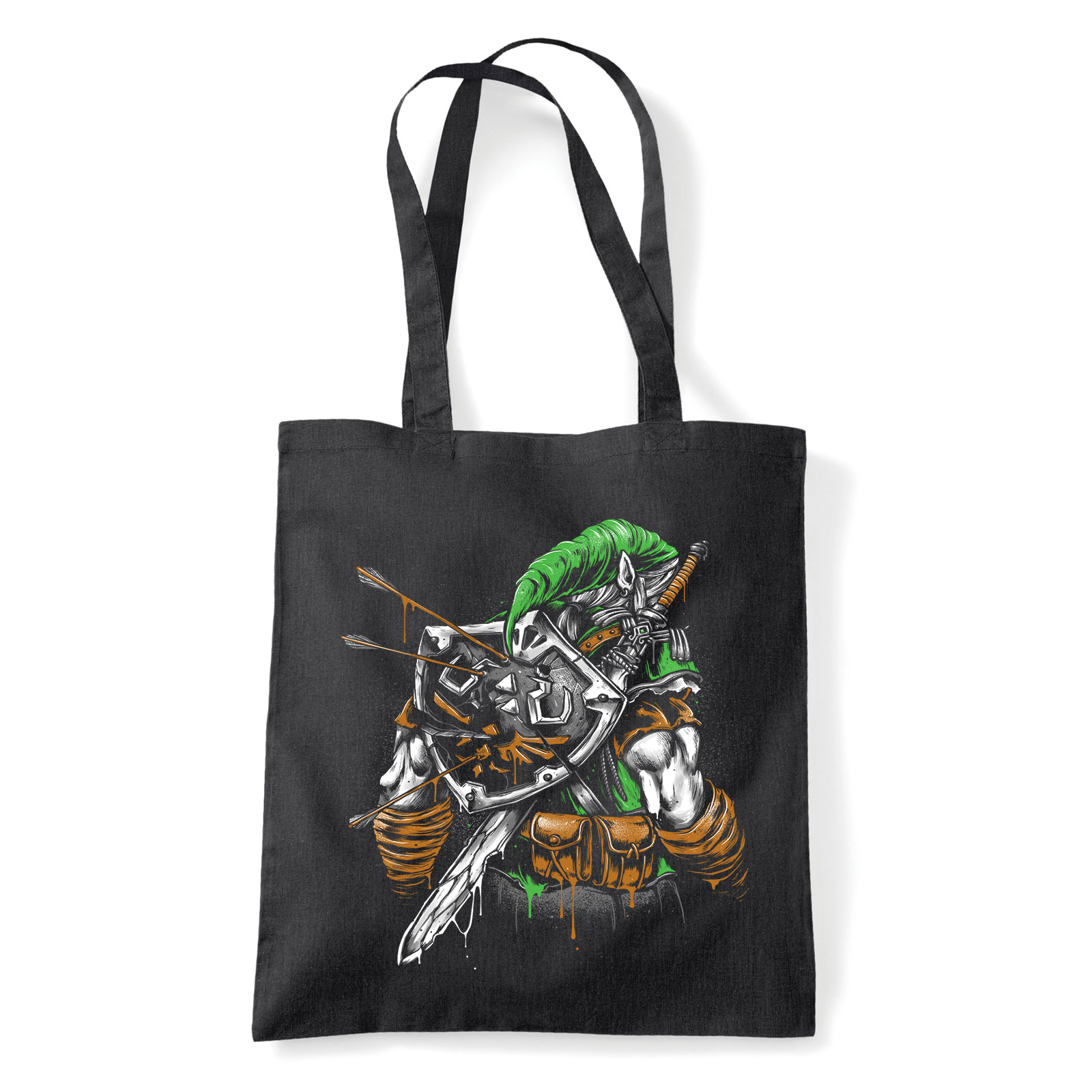 Zelda link Fekete Shopper Vászontáska
