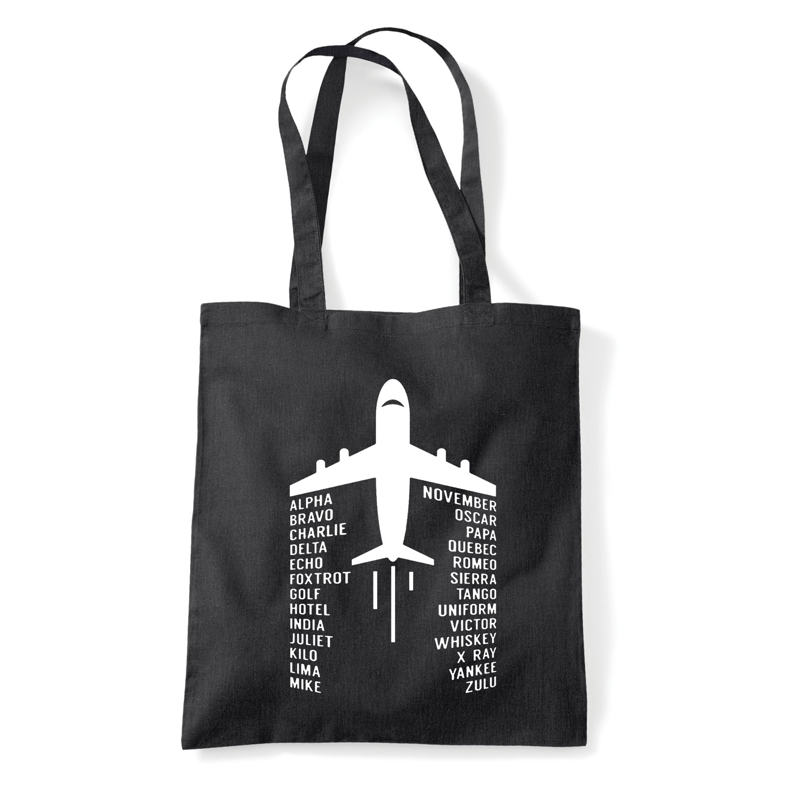 repülő repülés repülőgép alpha bravo charlie Fekete Shopper Vászontáska