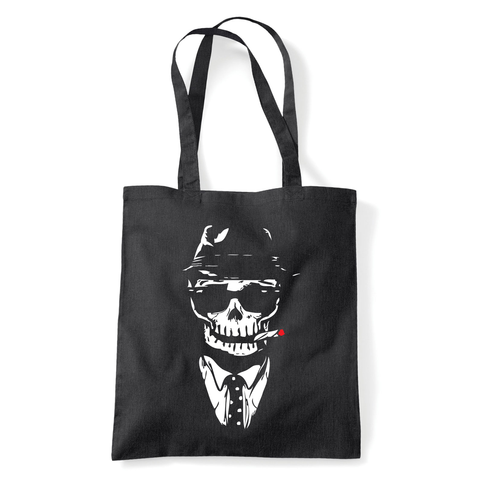 elegáns koponya Fekete Shopper Vászontáska