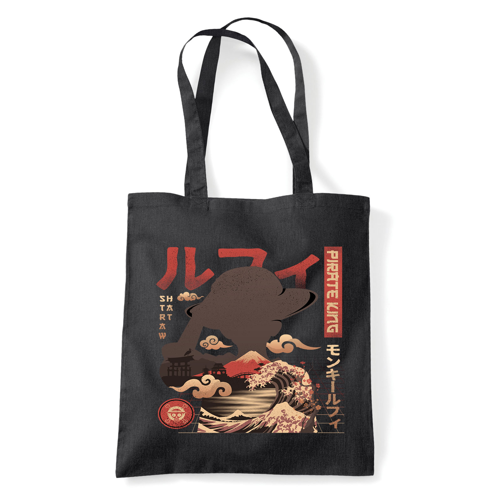 one piece pirate king monkey d  Fekete Shopper Vászontáska