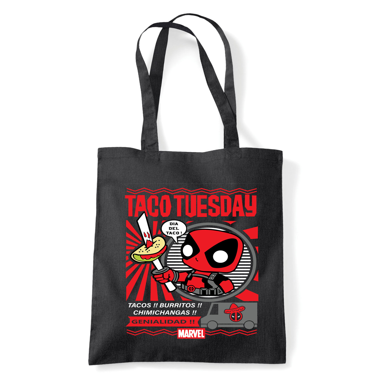 taco tuesday deadpool Fekete Shopper Vászontáska