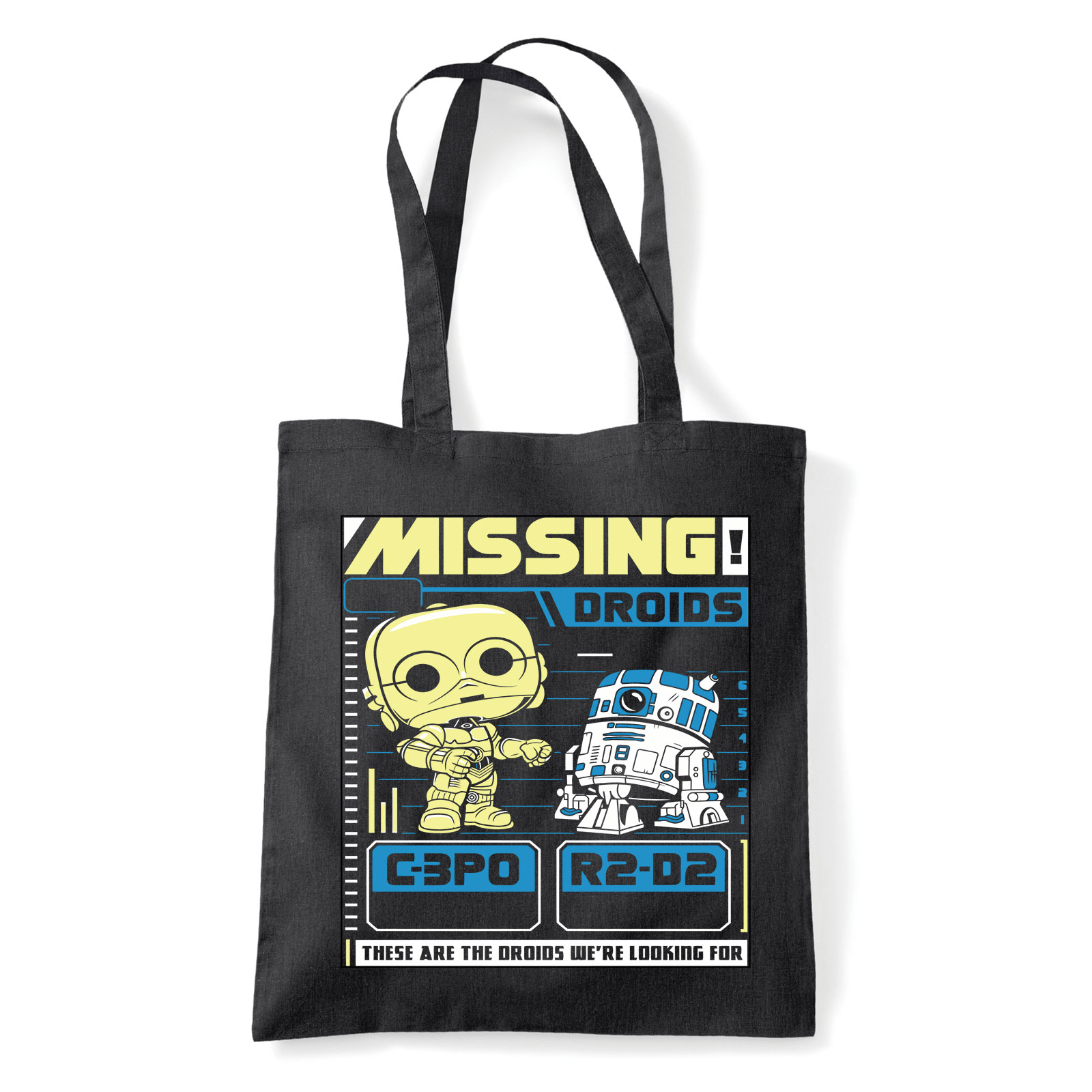 star wars c3po r2d2 Fekete Shopper Vászontáska