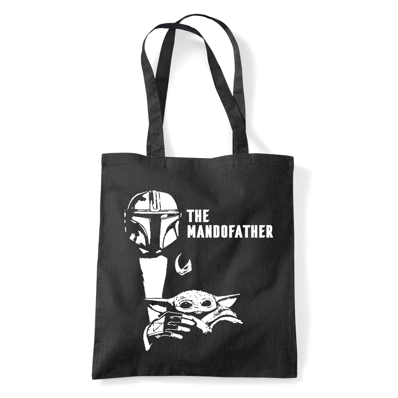 a mandalorian baba yoda Fekete Shopper Vászontáska