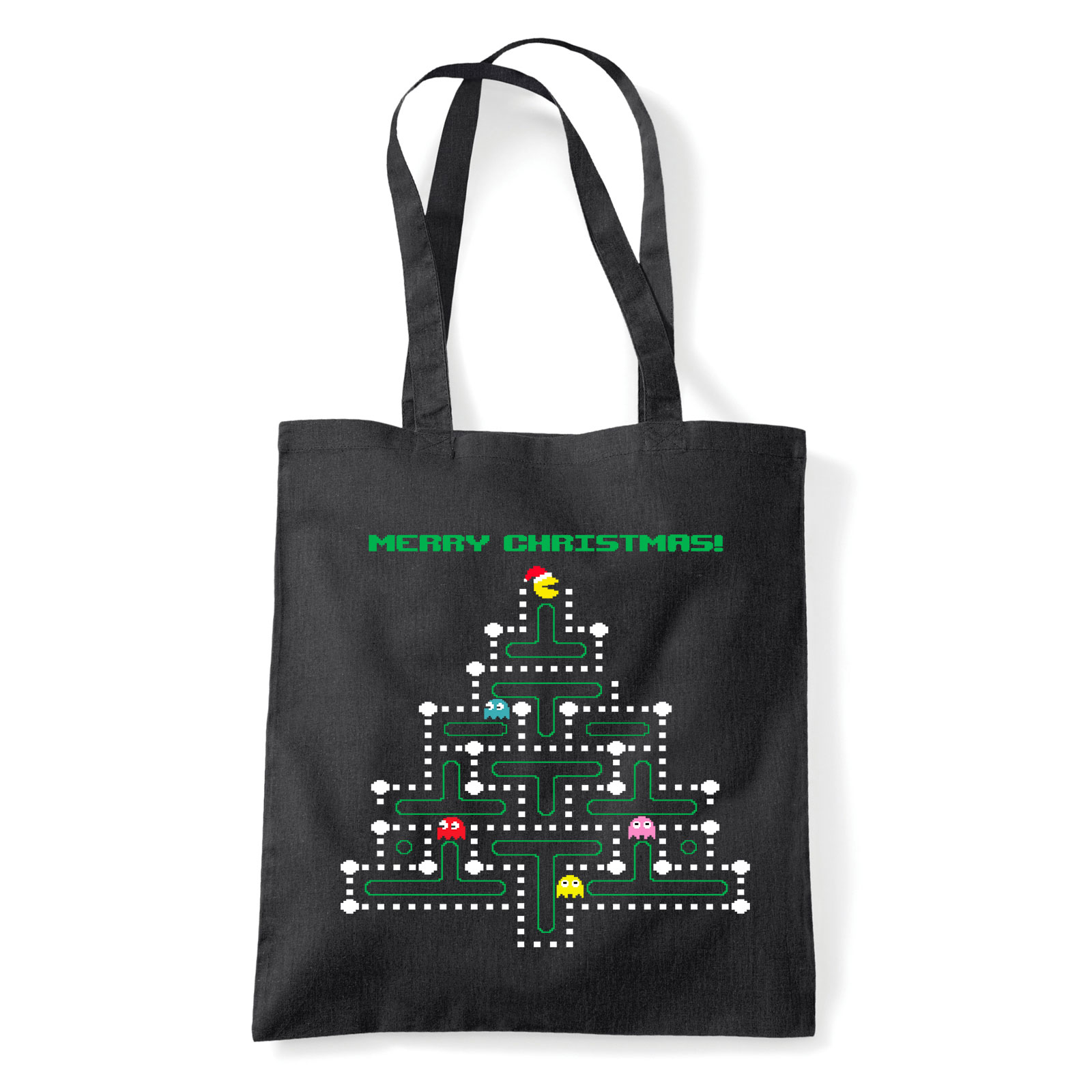 pac man karácsony ronda pulcsi Fekete Shopper Vászontáska