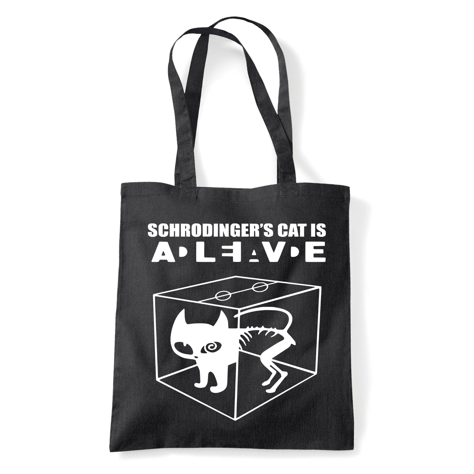 Schrödinger Macskája Fekete Shopper Vászontáska