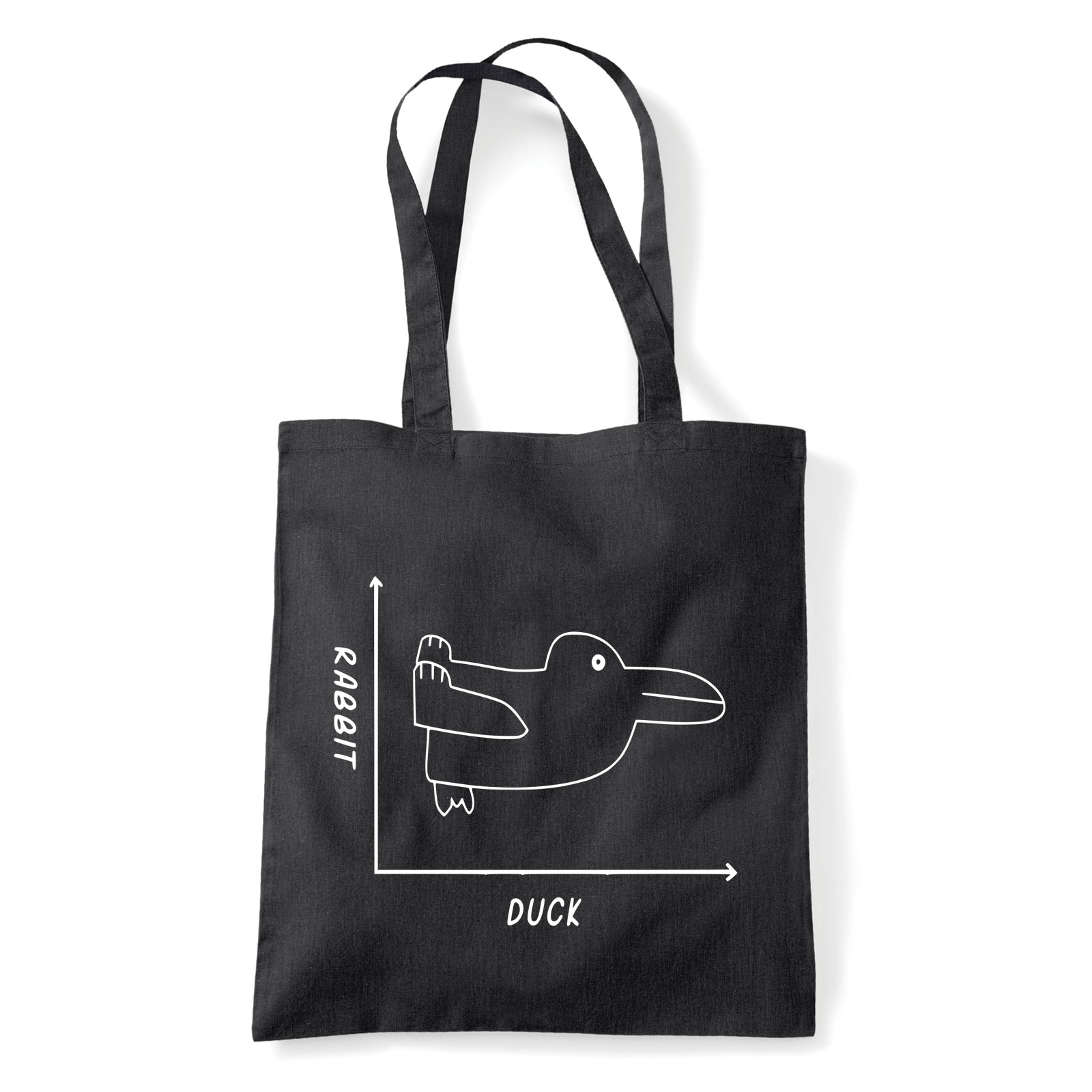 Vicces Nyúl Vagy Kacsa Fekete Shopper Vászontáska