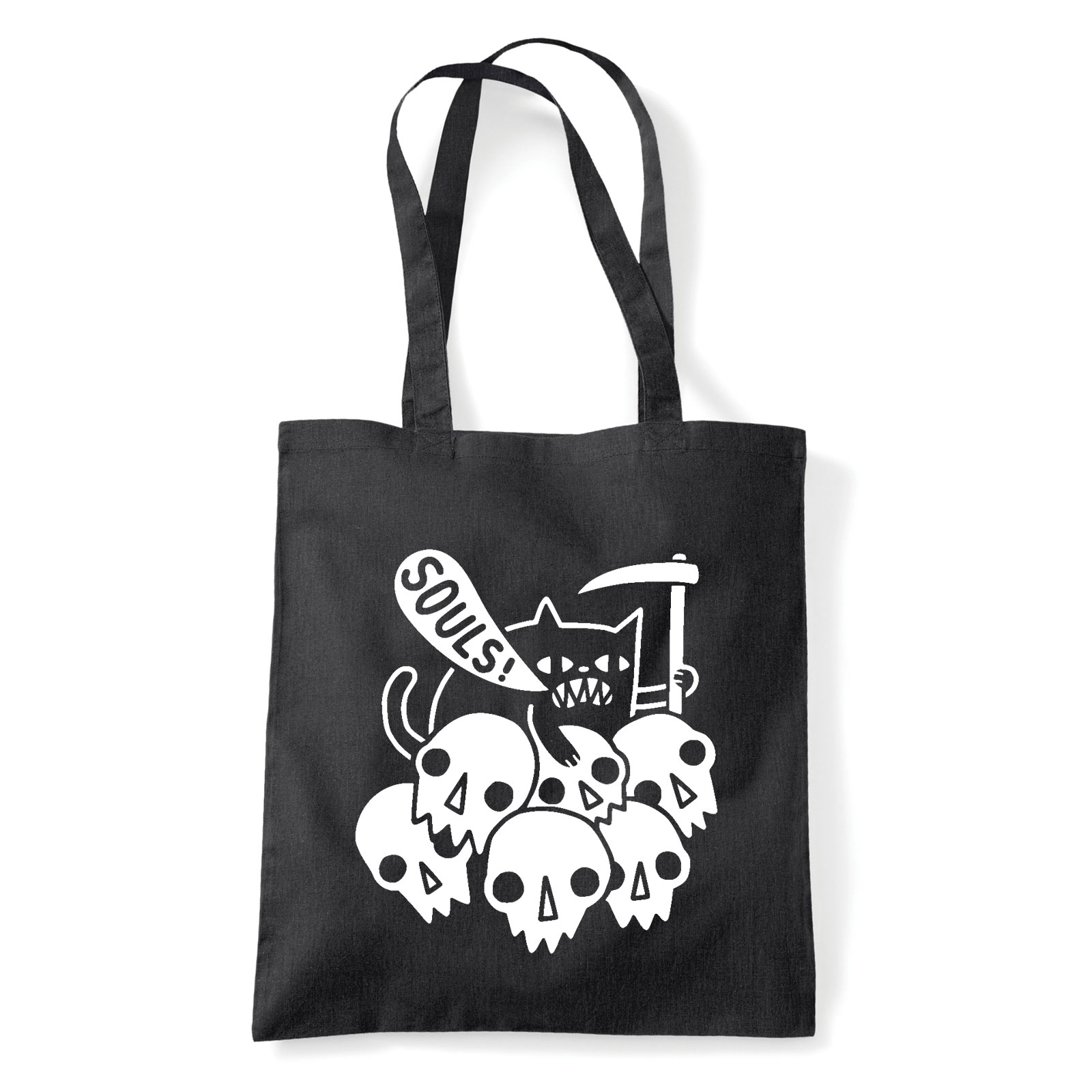 Macskás Cicás Fekete Shopper Vászontáska