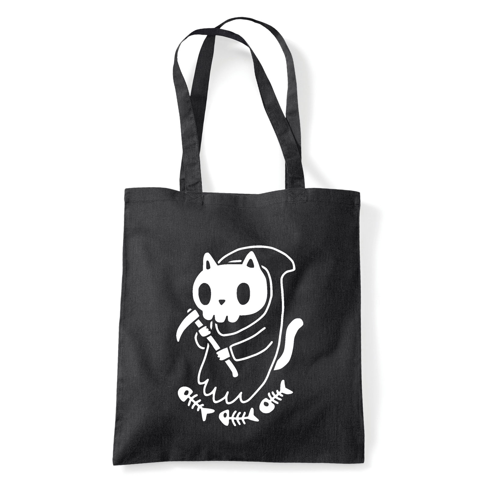 Macska Kaszás Fekete Shopper Vászontáska