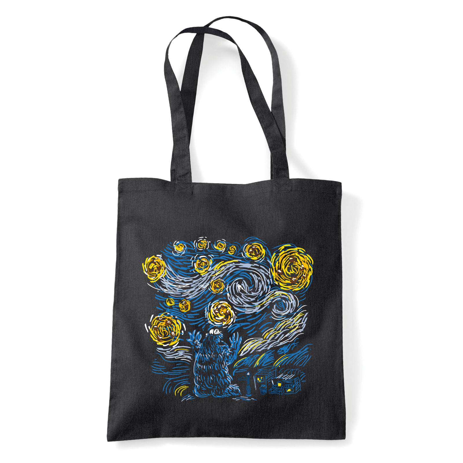 Sütiszörny Csillagos Éj Fekete Shopper Vászontáska