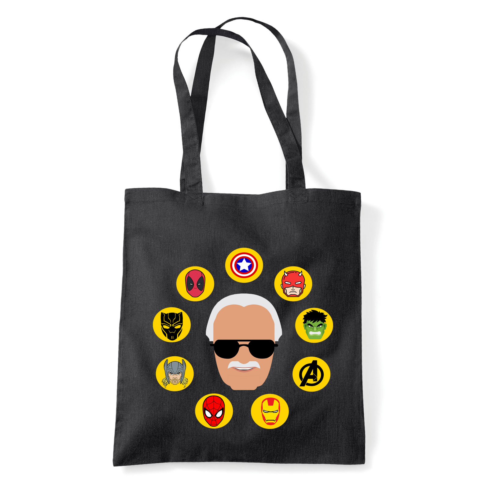 Marvel Stan lee bosszúállók thor hulk pókember vasember Fekete Shopper Vászontáska
