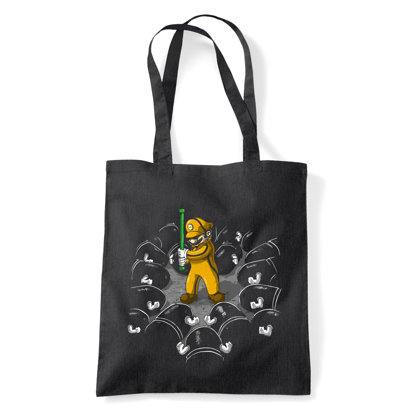 kill bill super mario humor Fekete Shopper Vászontáska
