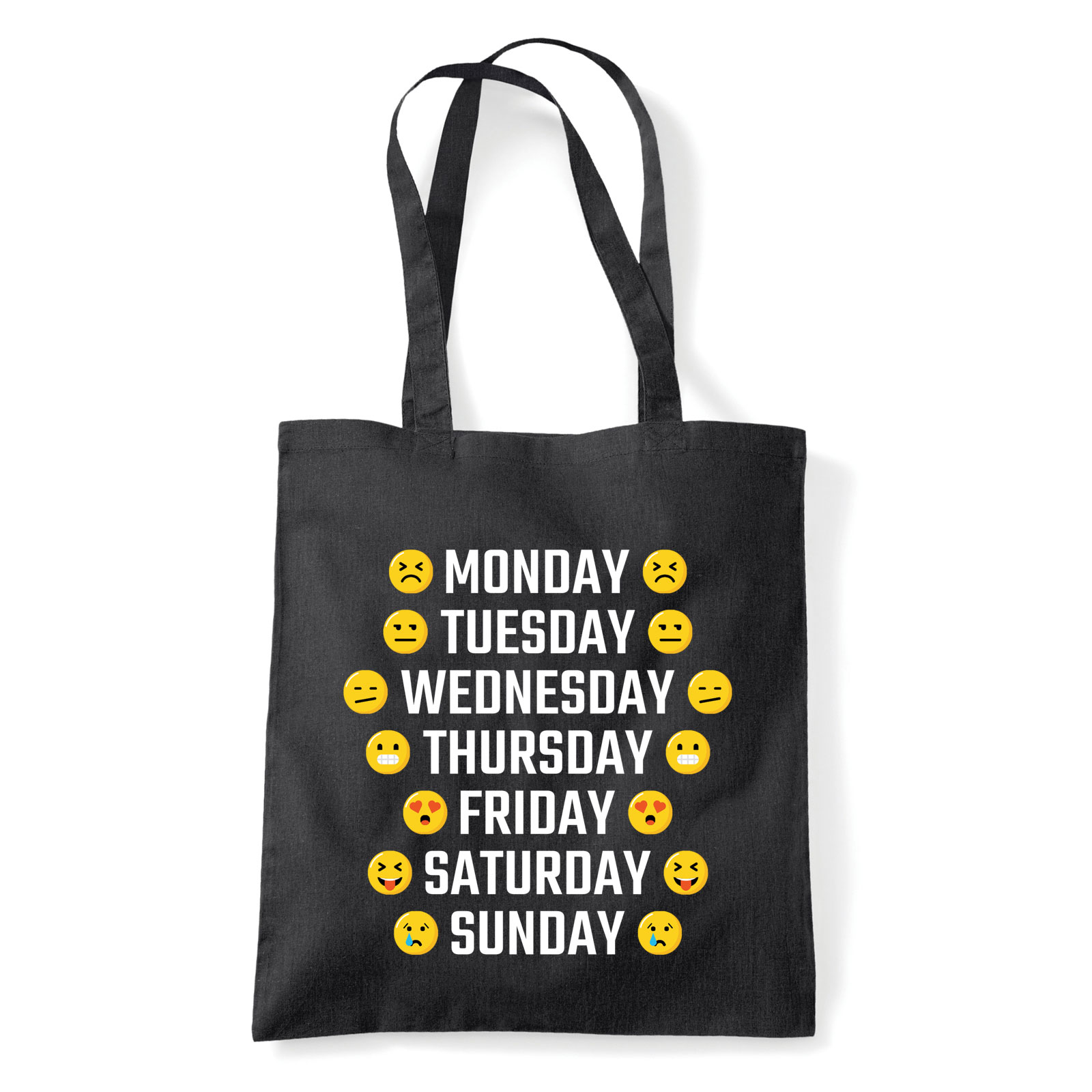 napi emoji hangulatjel Fekete Shopper Vászontáska