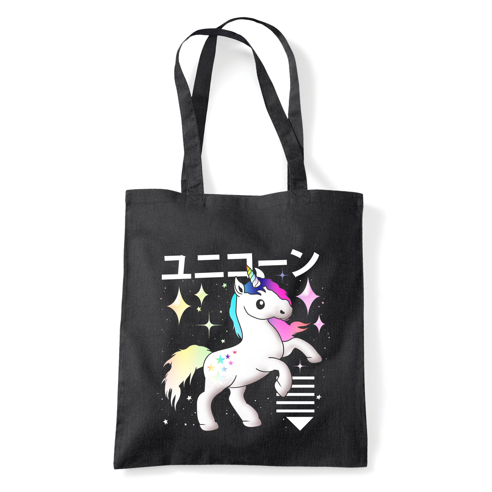 Unikornis Fekete Shopper Vászontáska