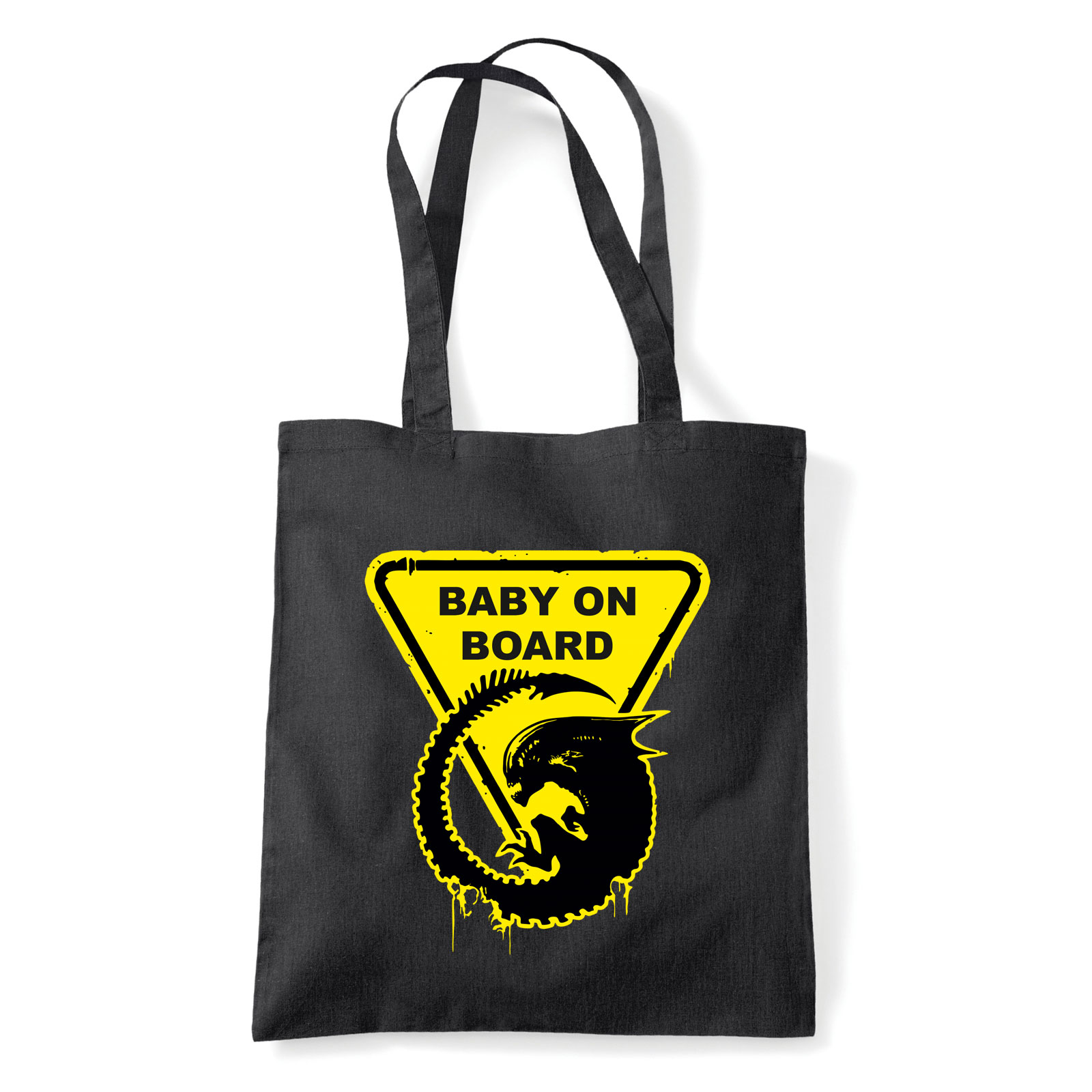 alien baby on board Fekete Shopper Vászontáska