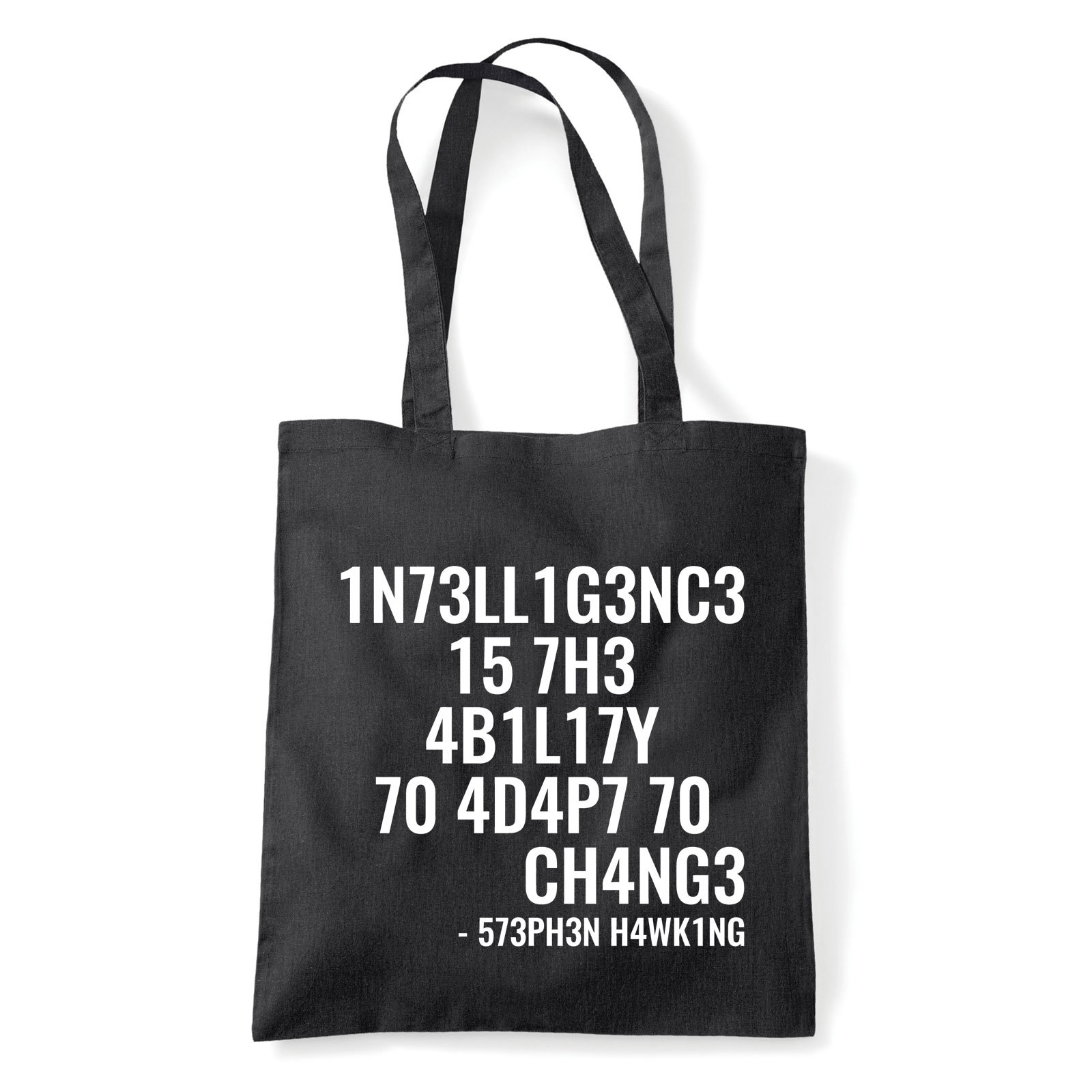 stephen hawking idézet itelligence tudomány Fekete Shopper Vászontáska