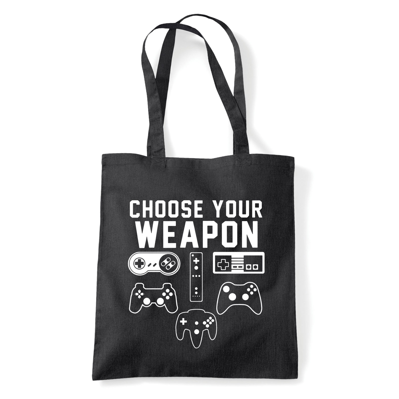 Gamer Joystick Sega Nintendo Fekete Shopper Vászontáska
