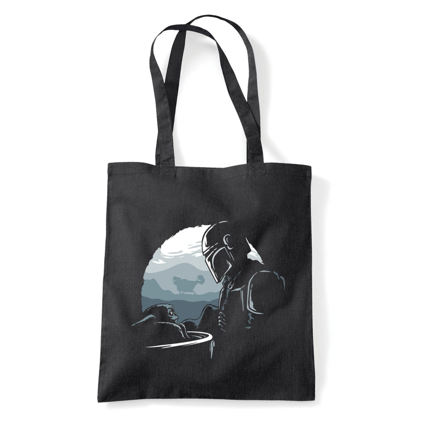 a mandalorian baba yoda Fekete Shopper Vászontáska