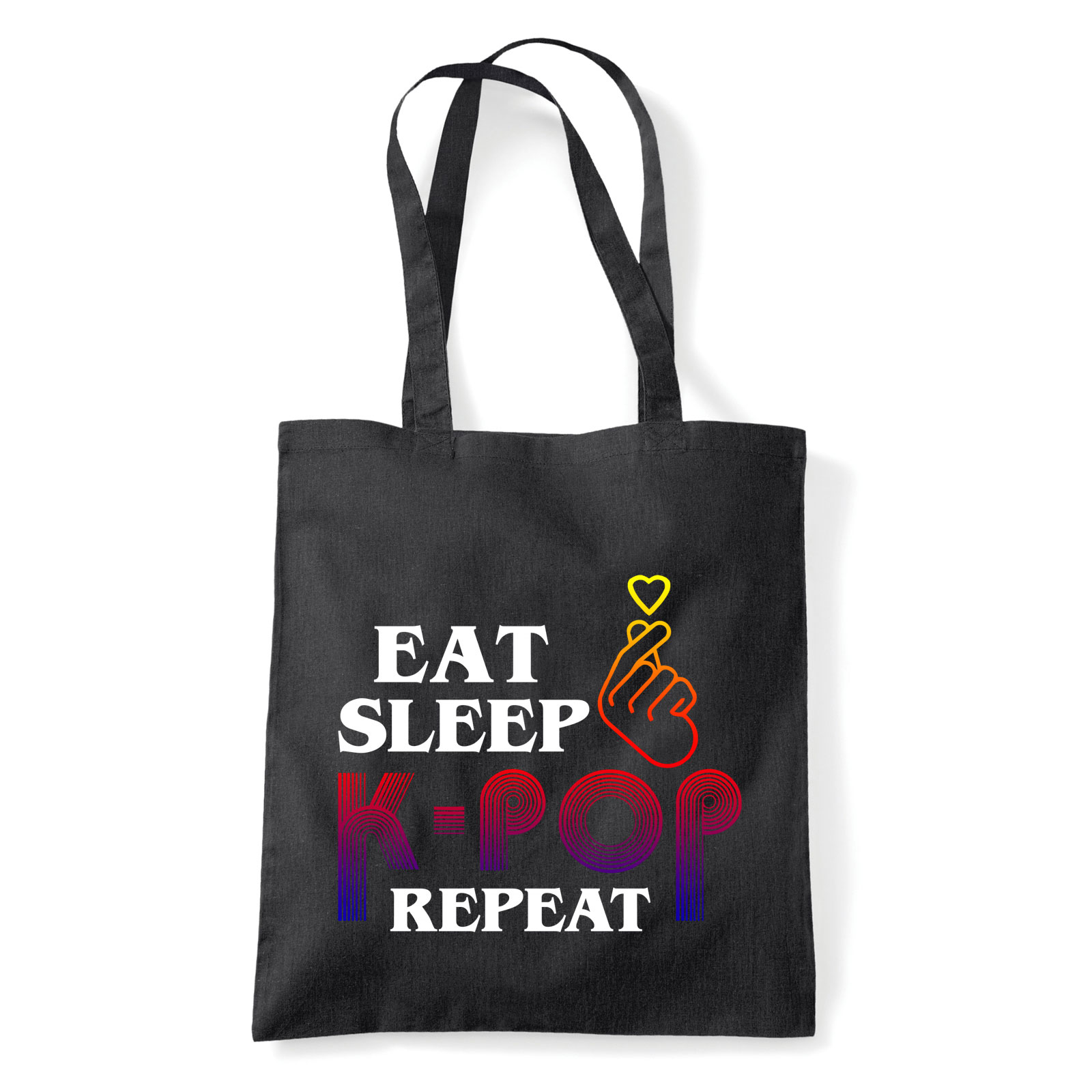 k-pop Fekete Shopper Vászontáska