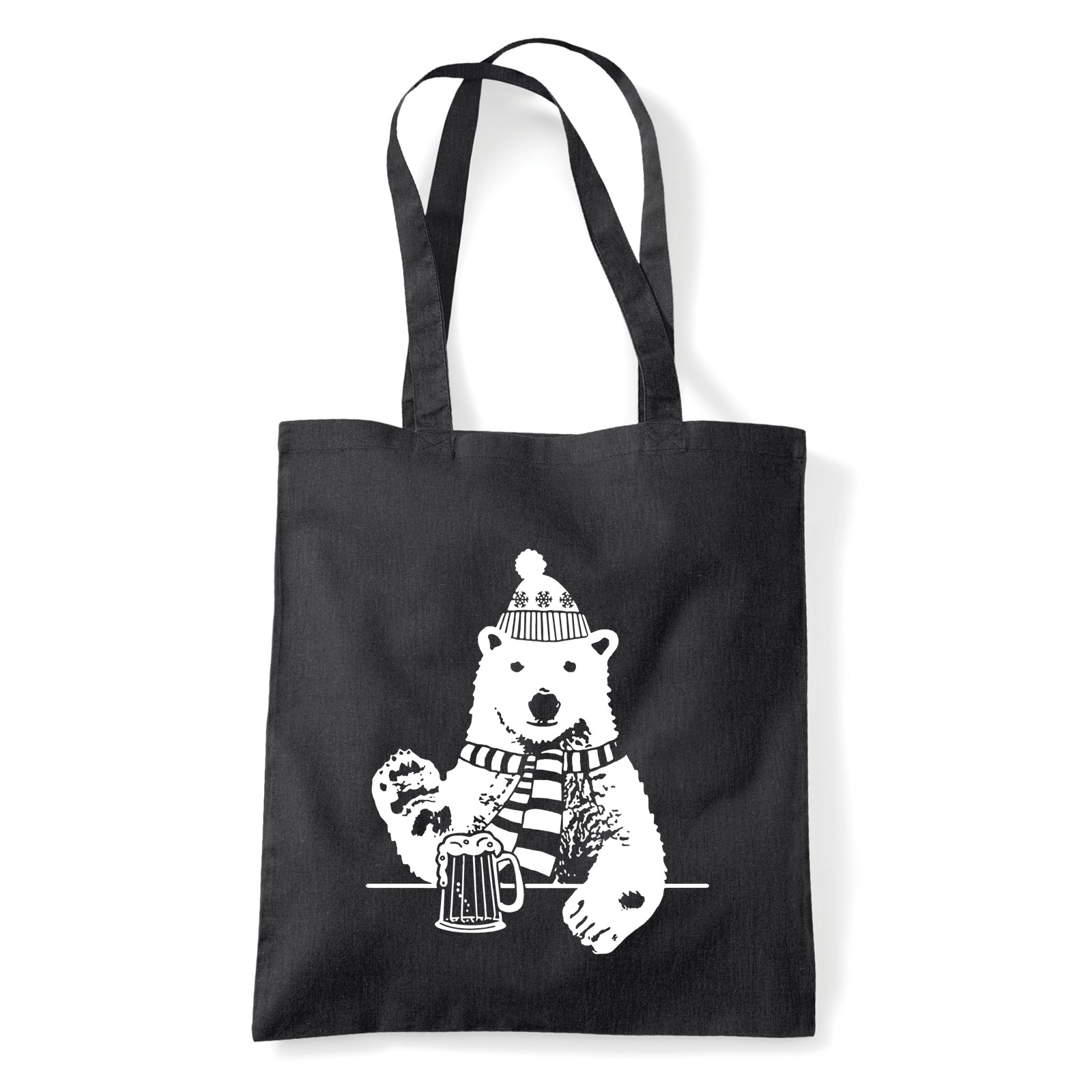 polar bear medve sör jegesmedve Fekete Shopper Vászontáska