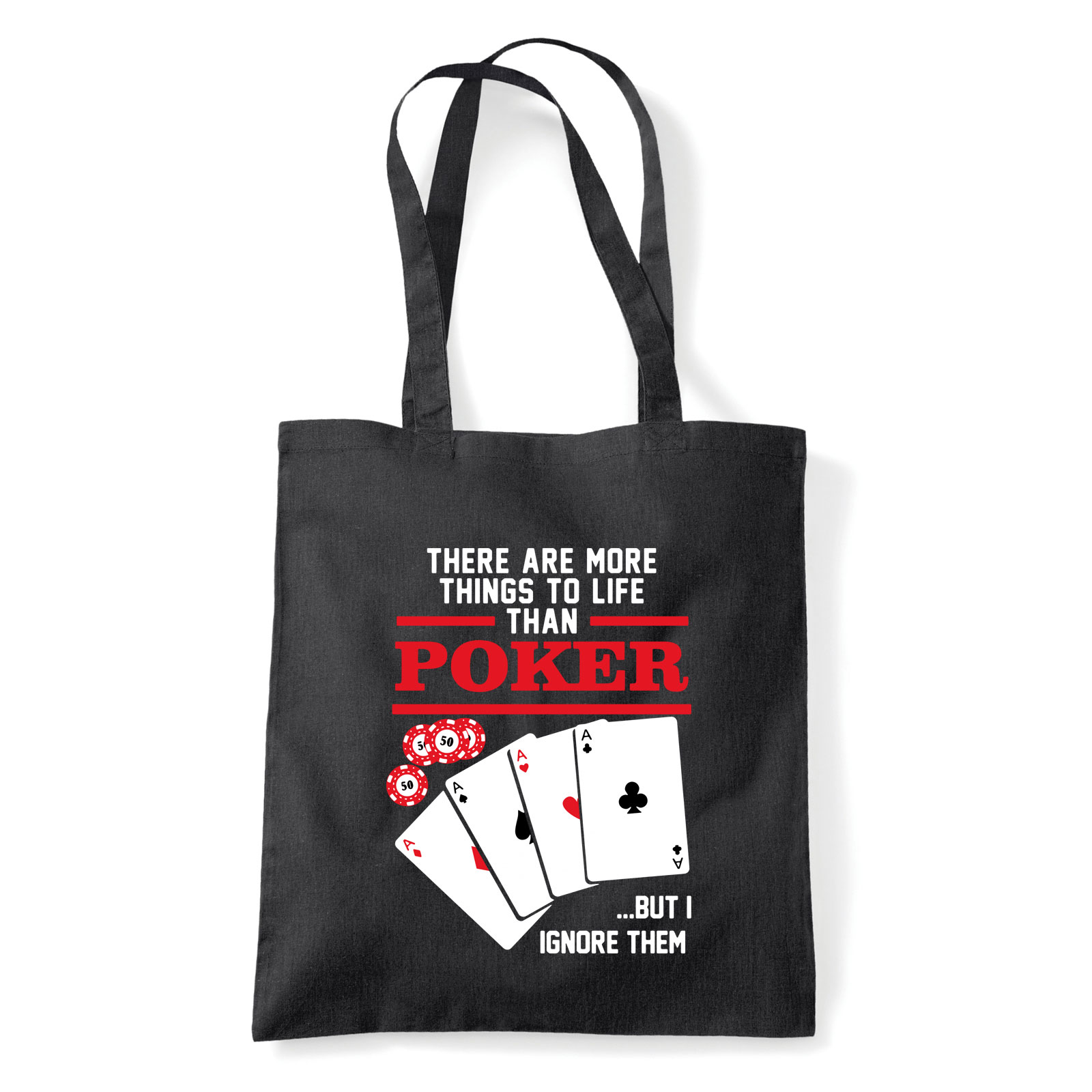 poker Fekete Shopper Vászontáska