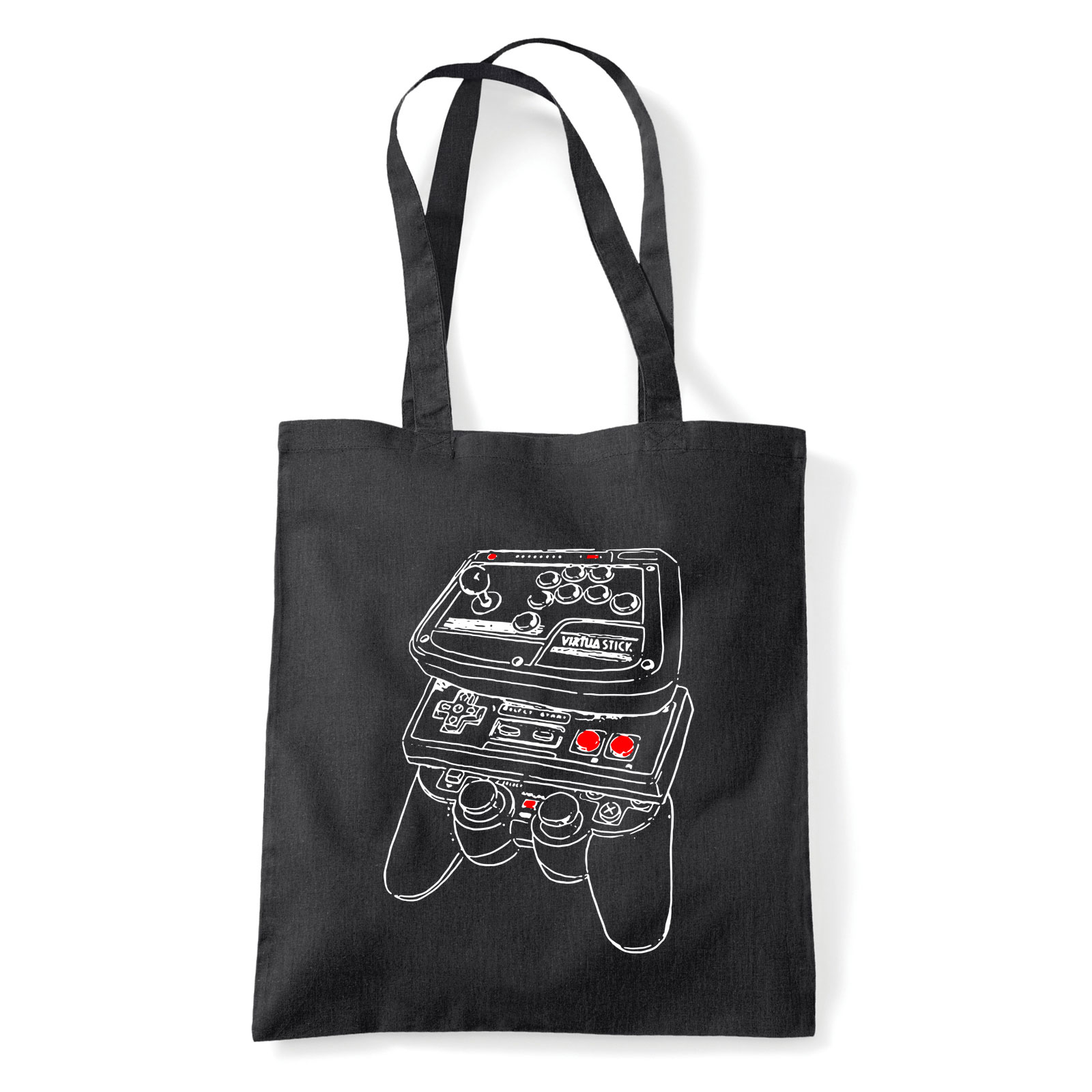 gamer joystick sega Fekete Shopper Vászontáska