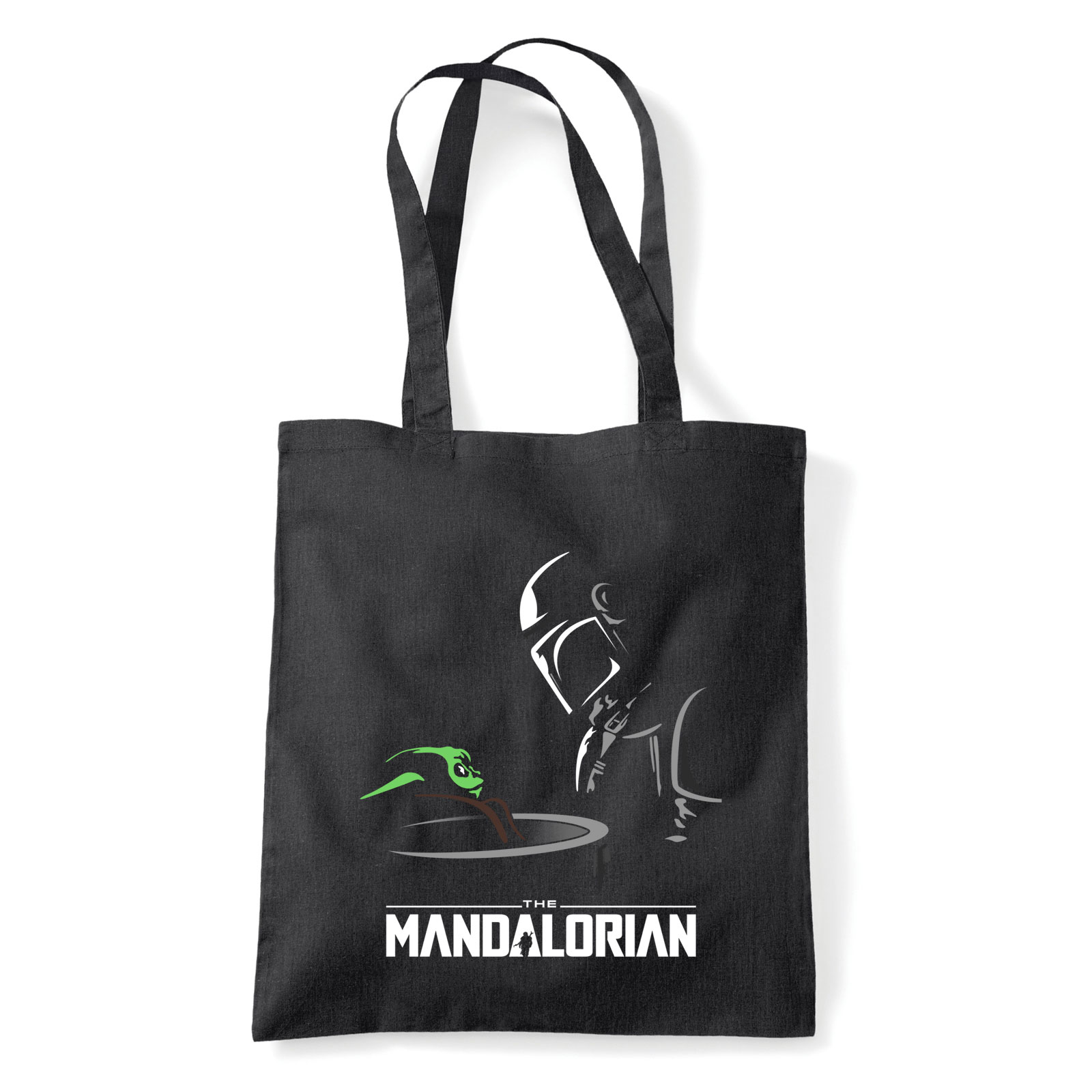 a mandalorian baba yoda baby yoda Fekete Shopper Vászontáska