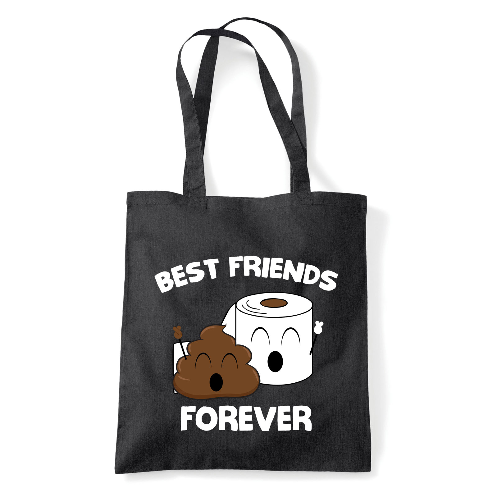 bff best friends kaki kaka wc papír Fekete Shopper Vászontáska