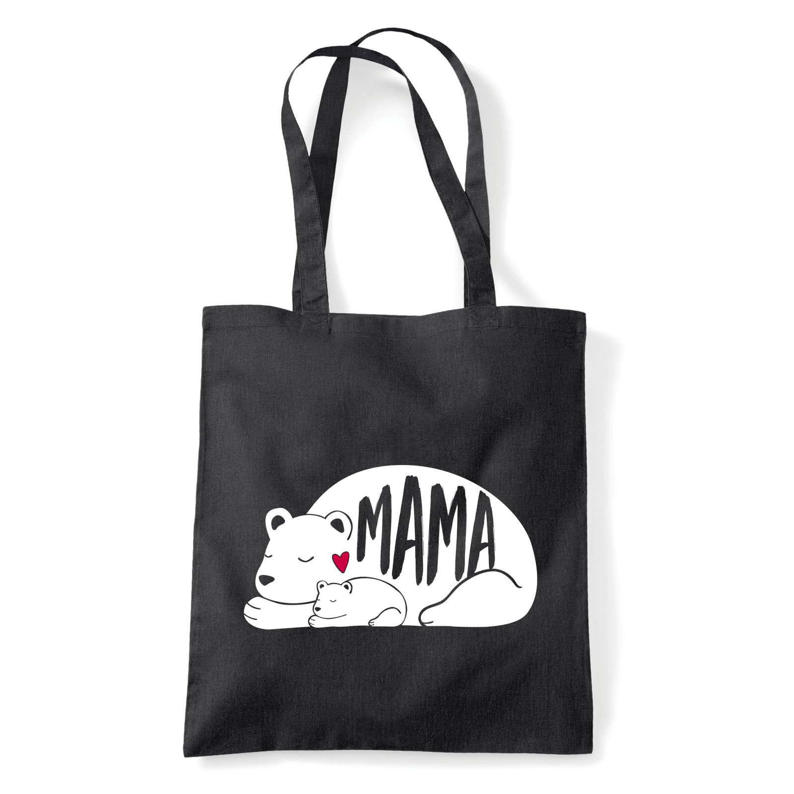 anyák napja mama anya mama bear medve Fekete Shopper Vászontáska
