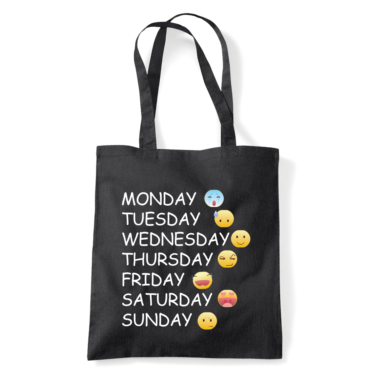 napi emojik emoji Fekete Shopper Vászontáska