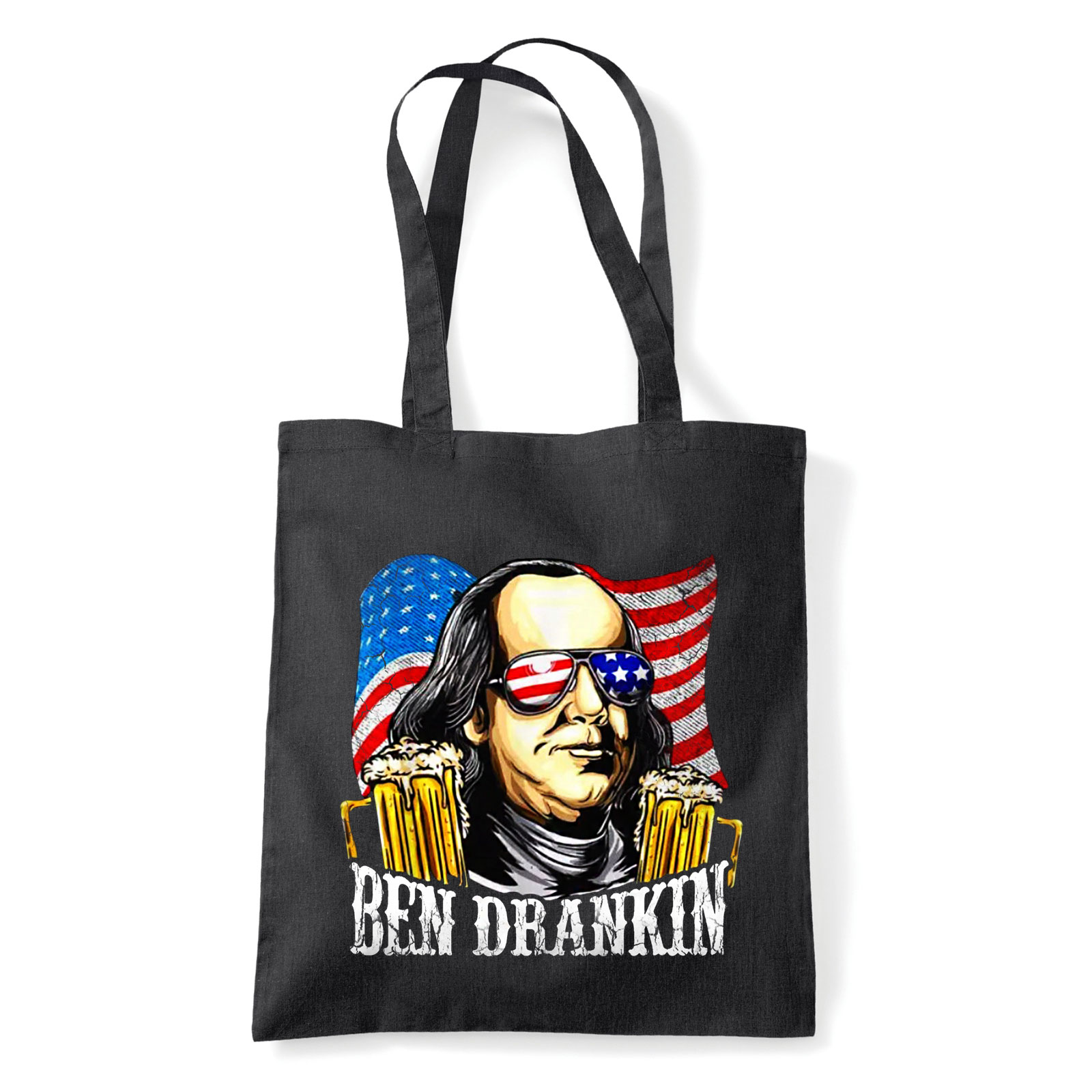 sör alkohol benjamin franklin humor Fekete Shopper Vászontáska