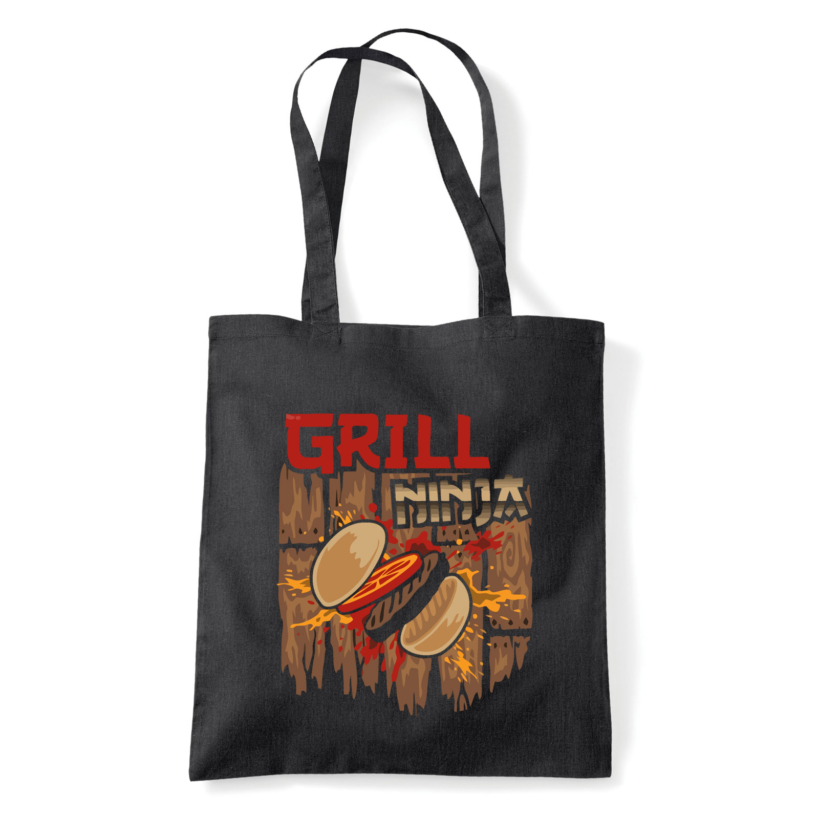 grill grillezés humor Fekete Shopper Vászontáska