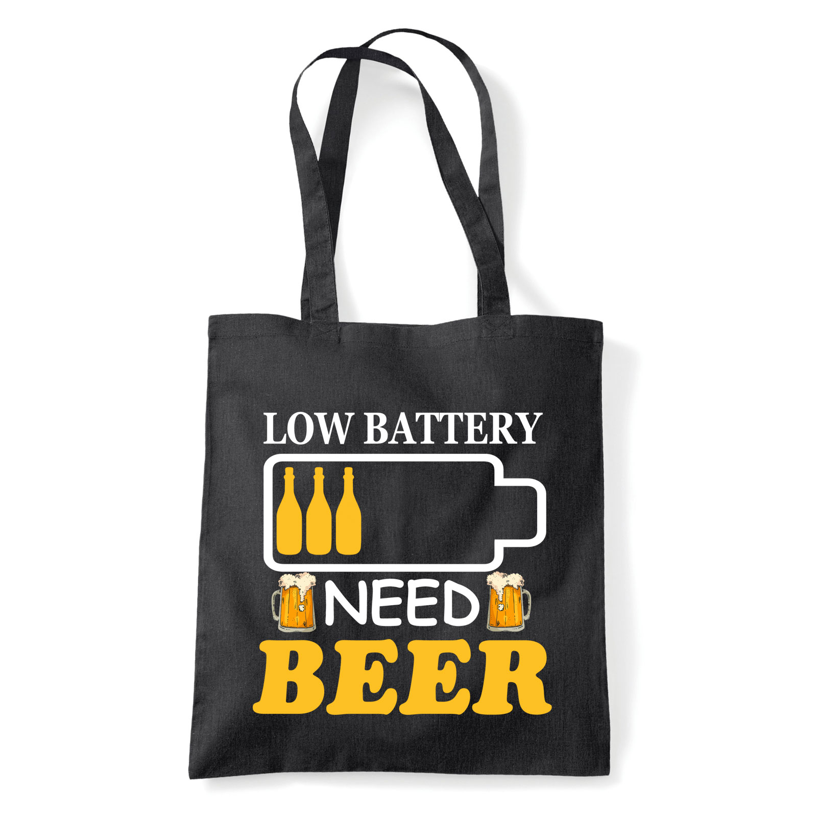 sör battery humor Fekete Shopper Vászontáska