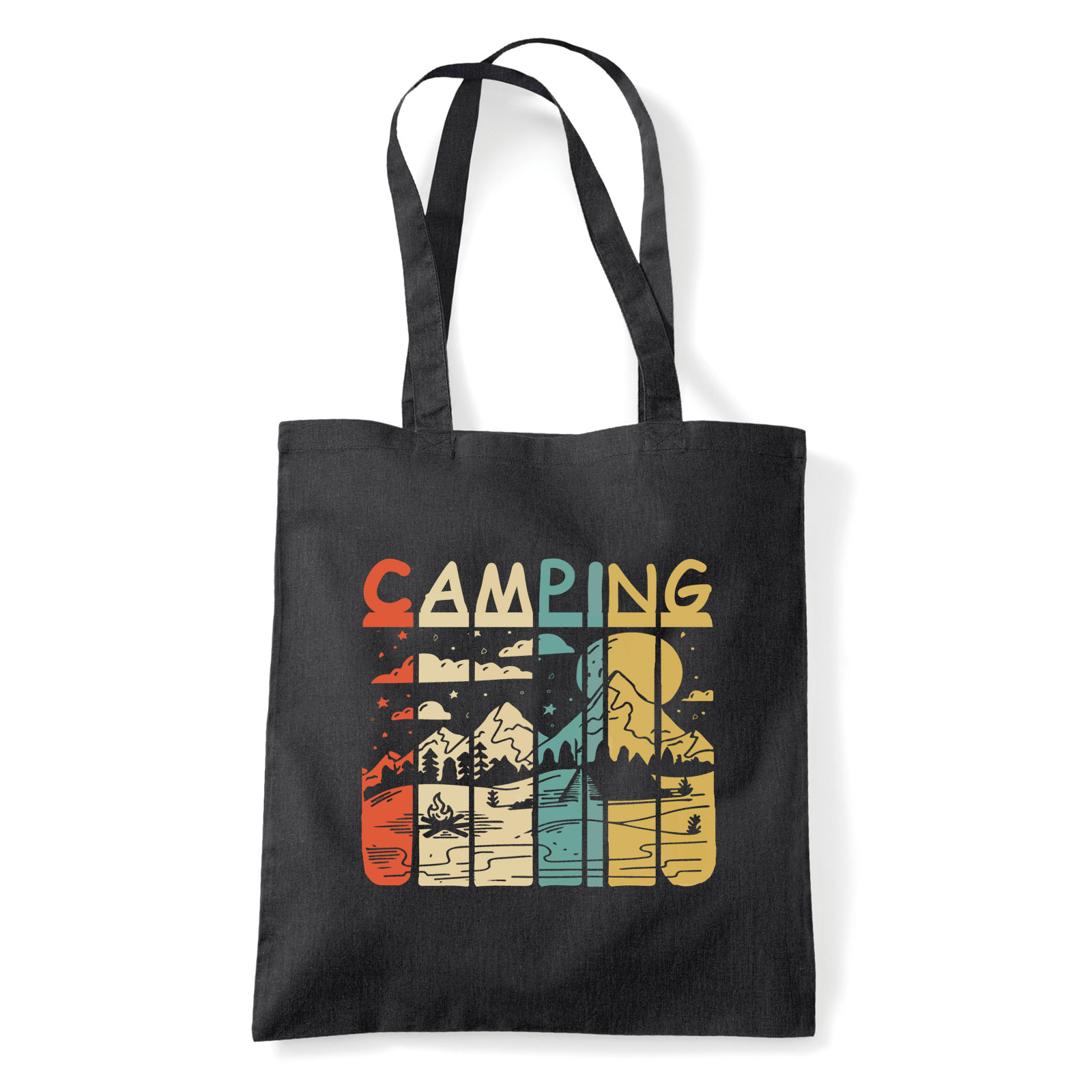 kemping túrázás Fekete Shopper Vászontáska